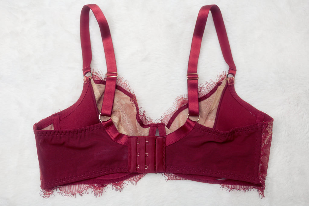 Sofia Intimates 36D Sheer Lace Underwire Bra Red