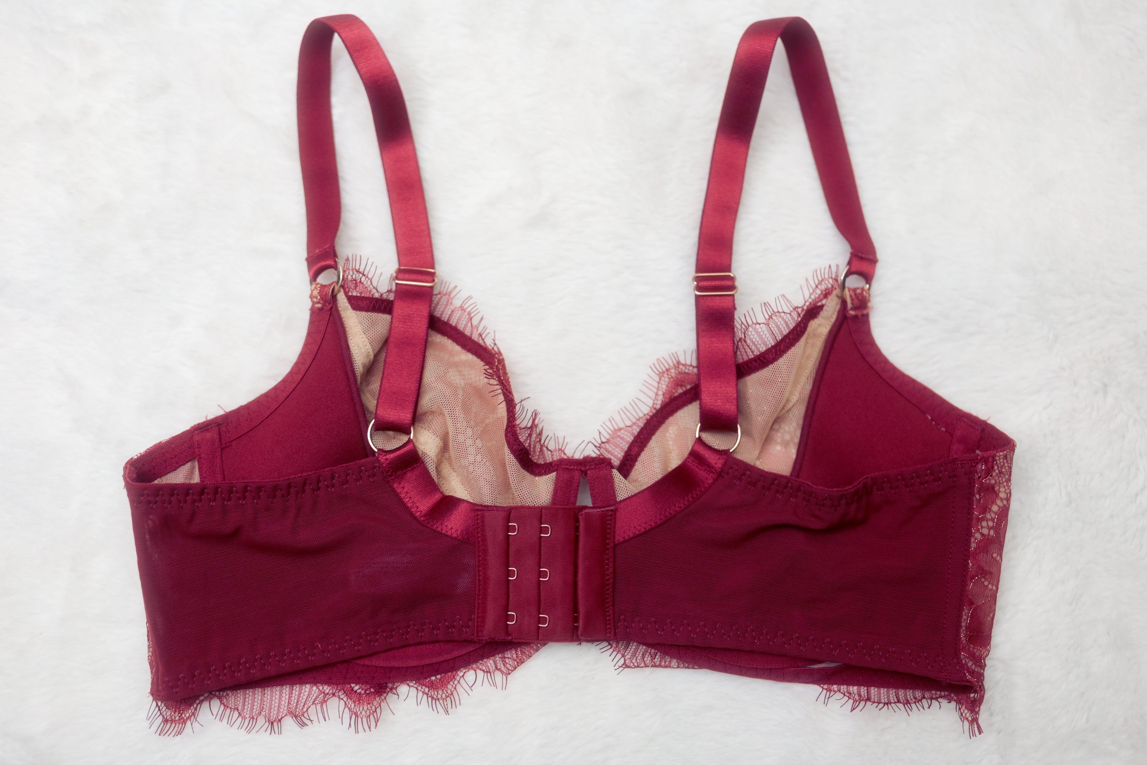 Sofia Intimates 36D Sheer Lace Underwire Bra Red