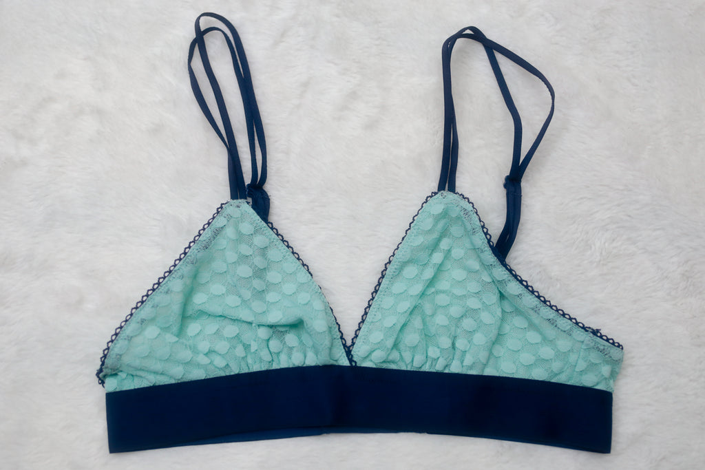 Aerie Triangle Plunge Mesh Bralette Small Mint