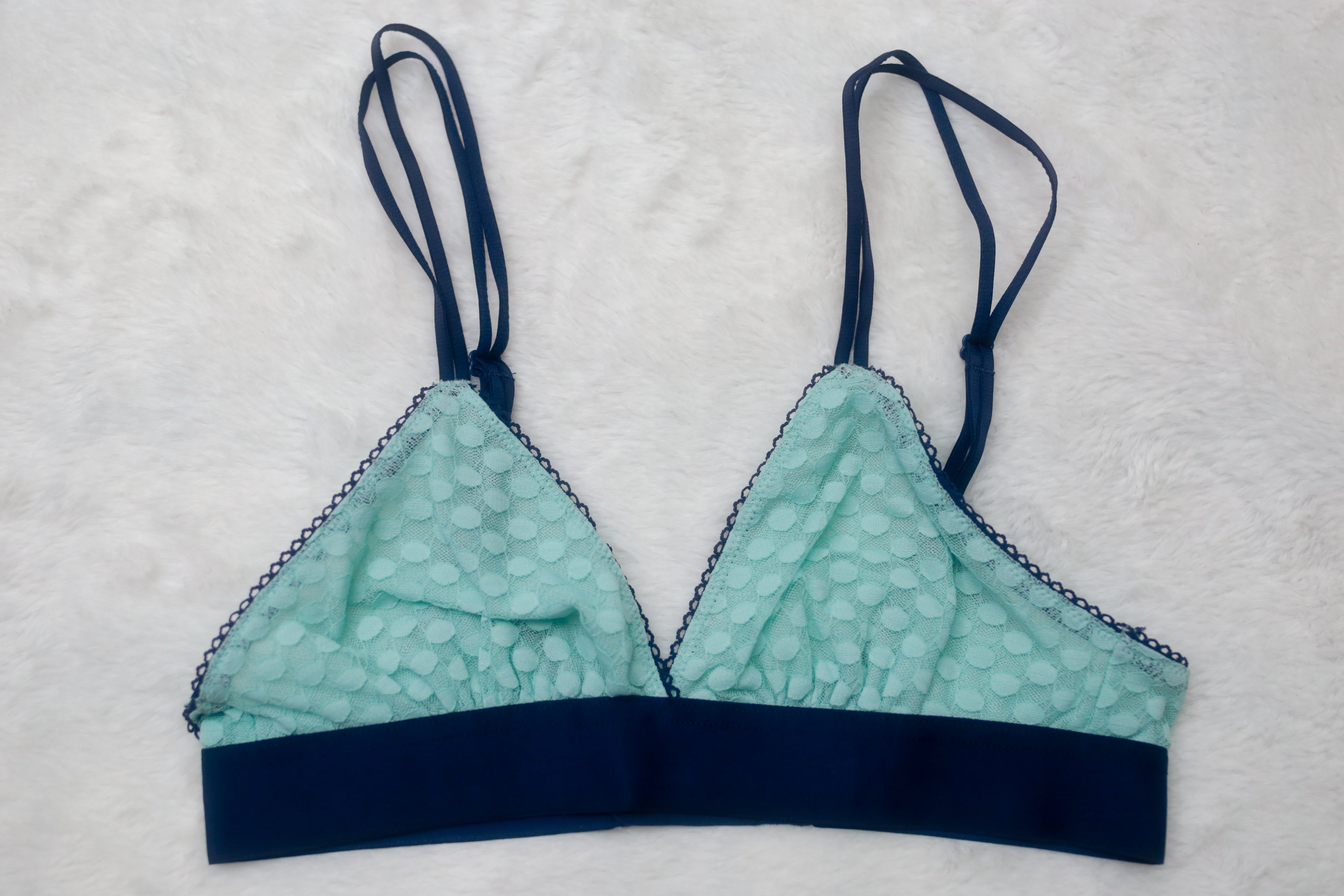 Aerie Triangle Plunge Mesh Bralette Small Mint