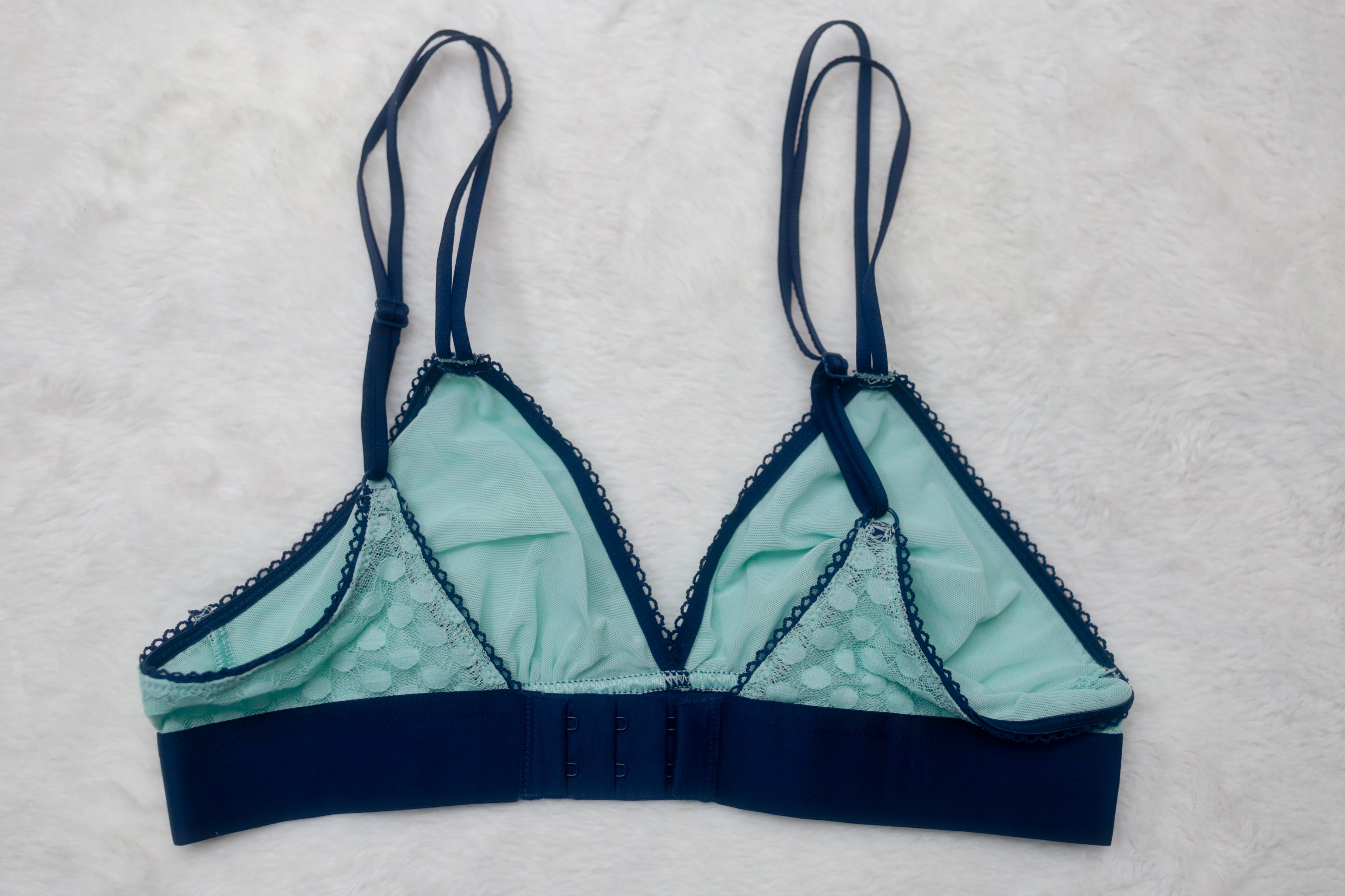 Aerie Triangle Plunge Mesh Bralette Small Mint