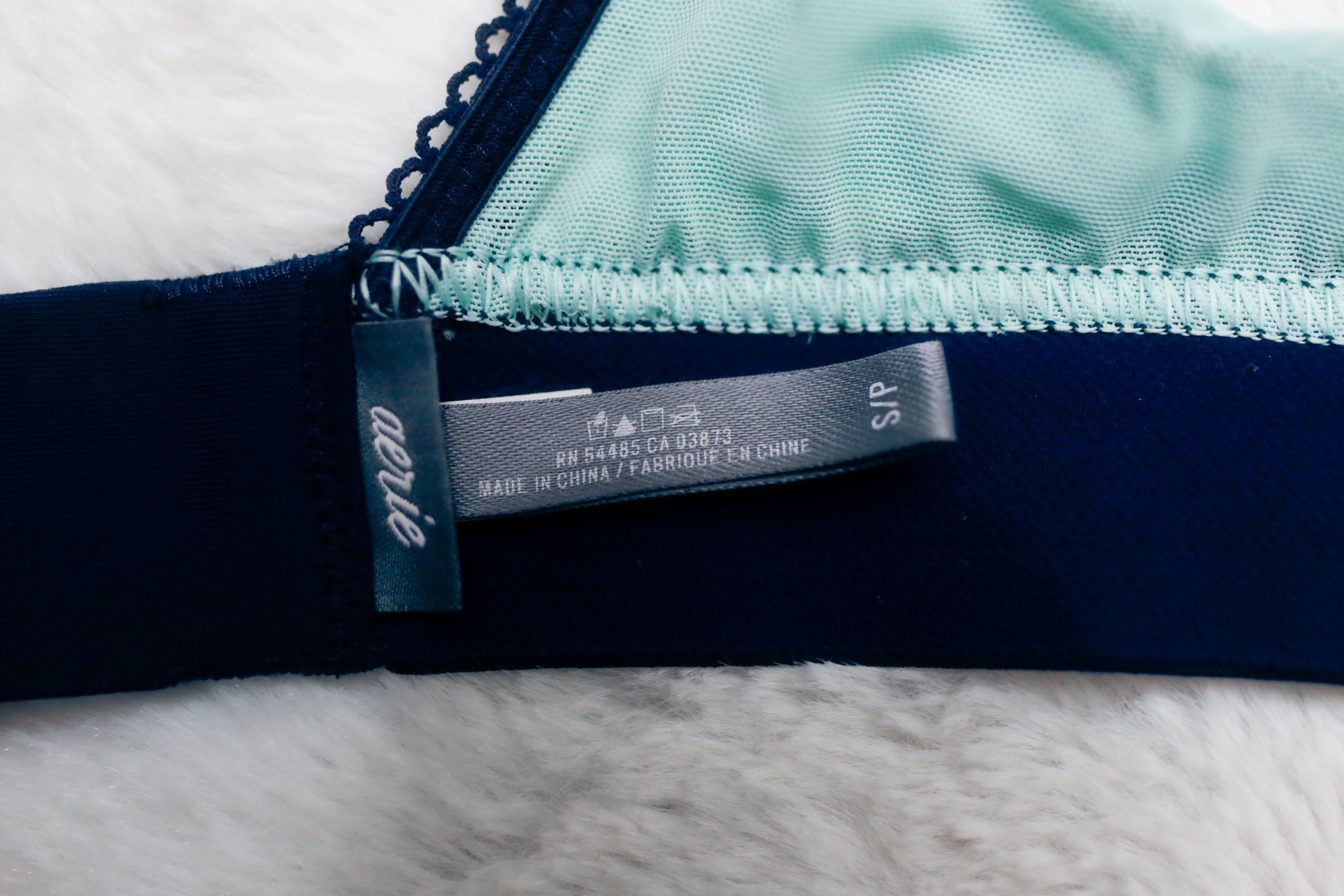 Aerie Triangle Plunge Mesh Bralette Small Mint