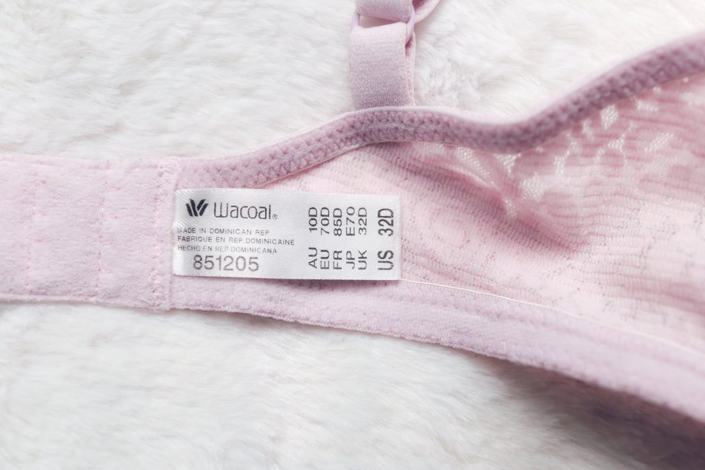 Wacoal 32D Halo Lace 851205 Unlined Full Coverage Underwire Bra Pink