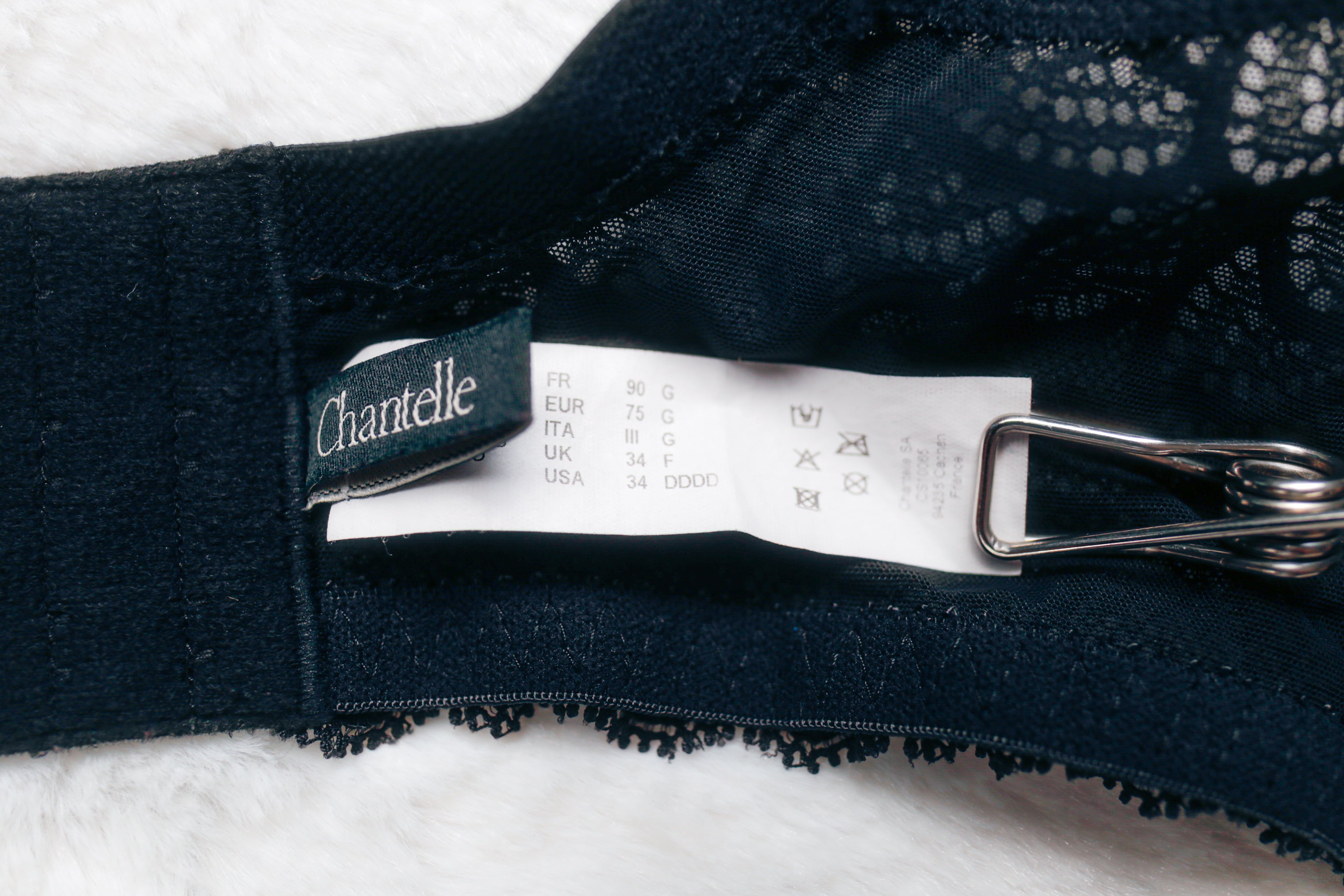 Chantelle US 34DDDD UK 34F Merci Spacer Lined Underwire Bra Black