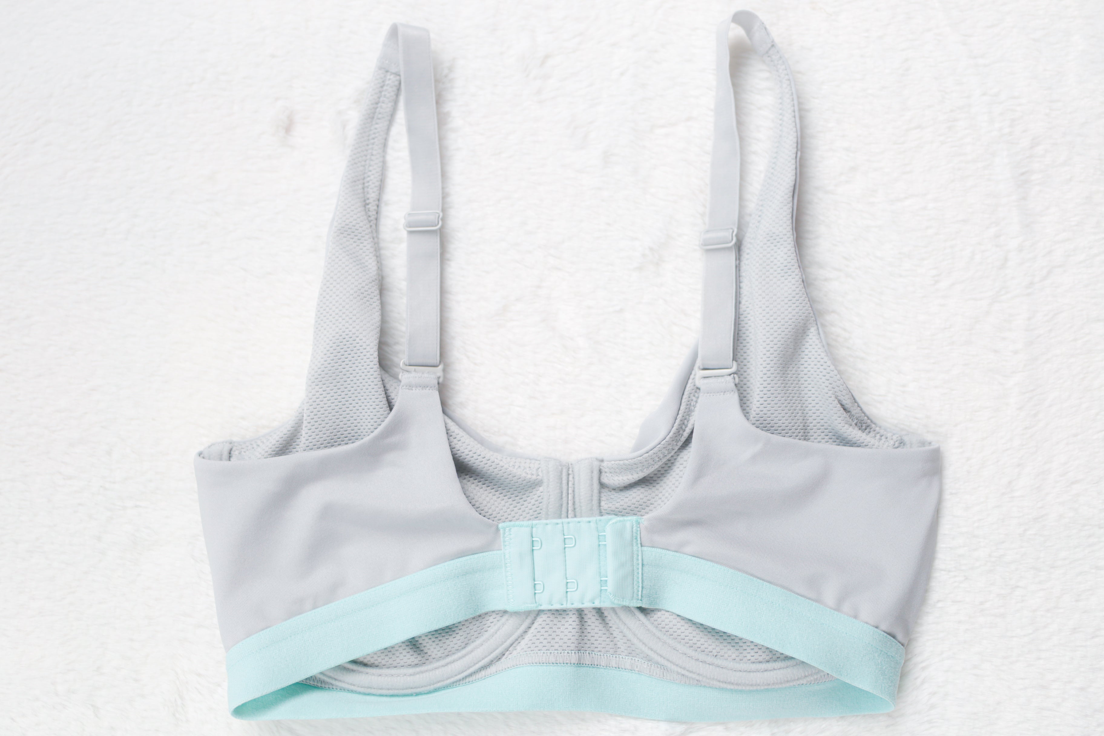 Natori Recharge 34D Underwire Unlined Encapsulating Sports Bra Gray Blue