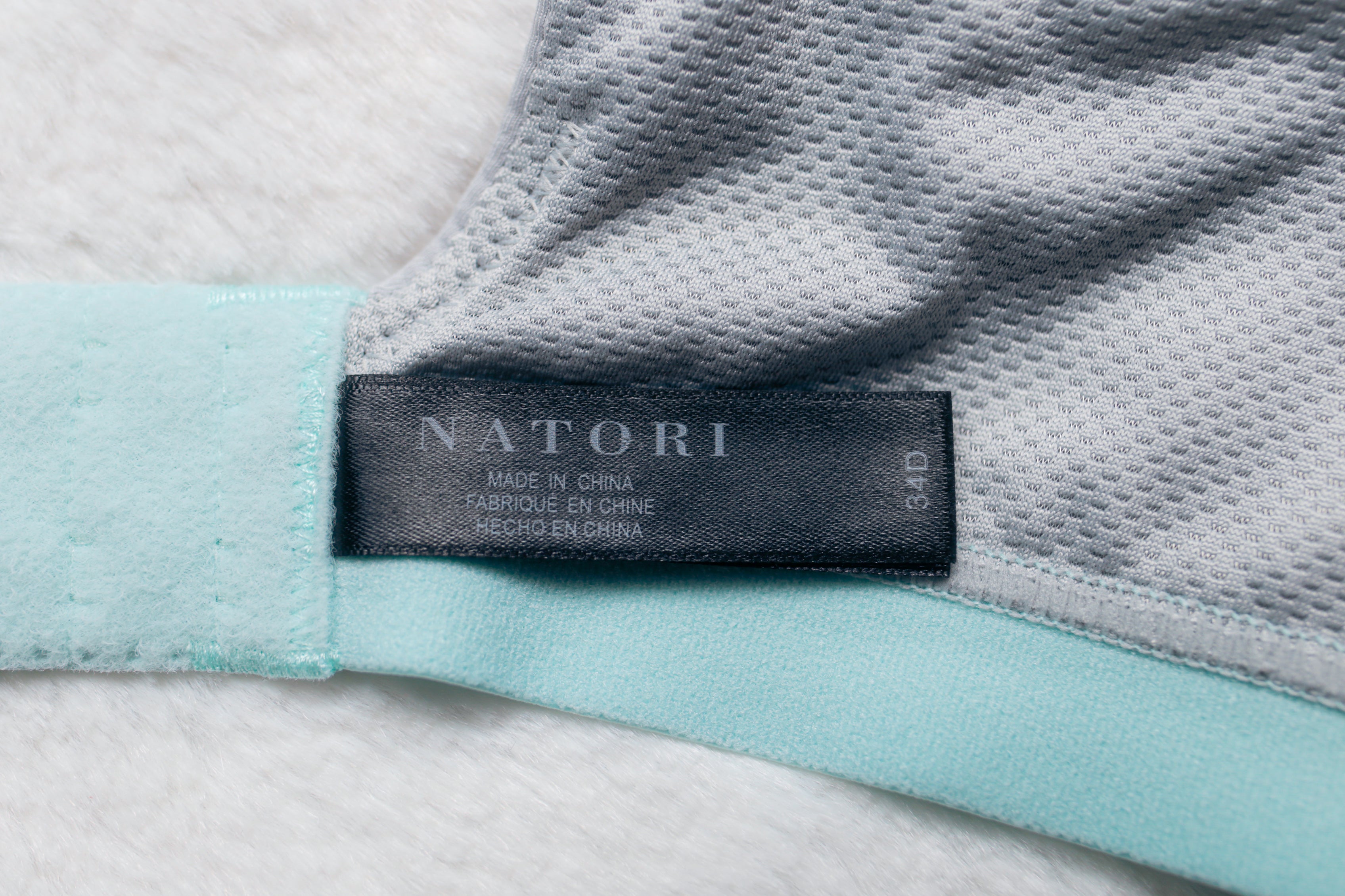 Natori Recharge 34D Underwire Unlined Encapsulating Sports Bra Gray Blue