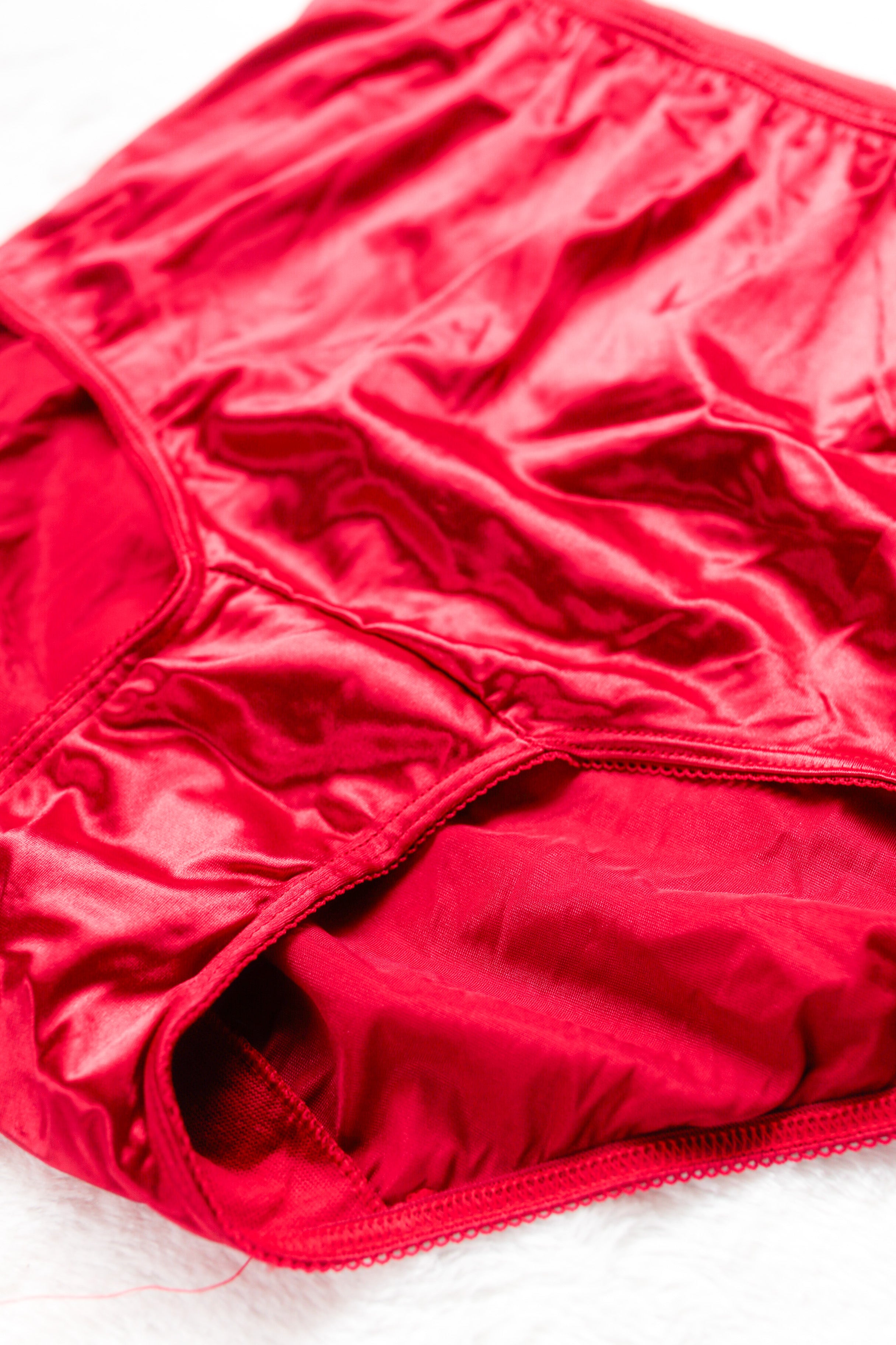 Lane Bryant Intimates Vintage Silky Satin High Rise Full Back Brief Panties Red 14/16 1X XL NEW