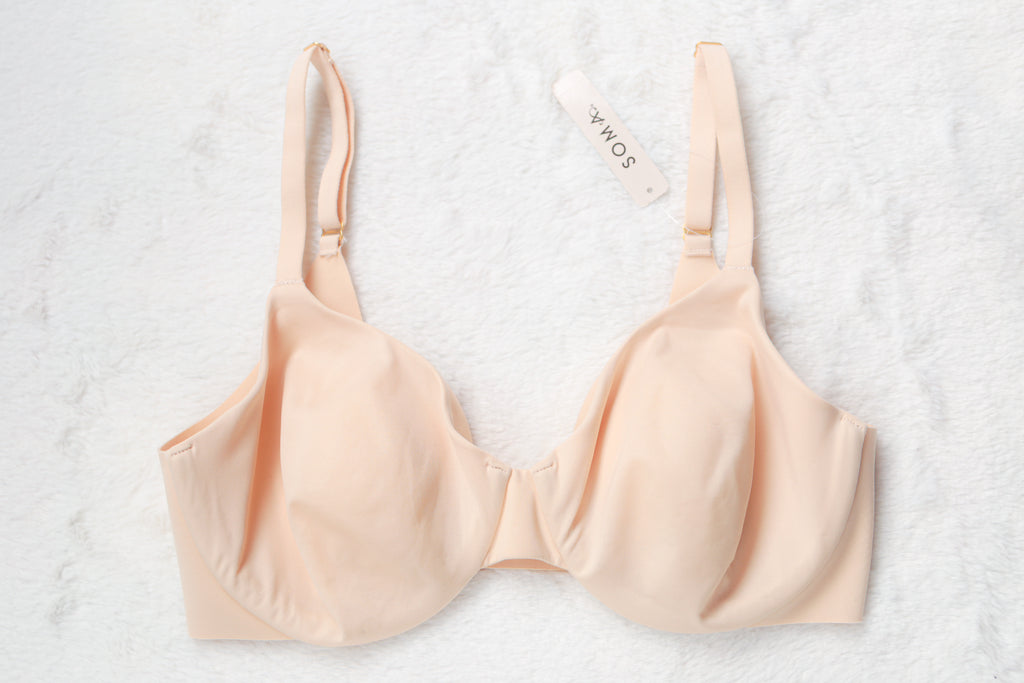 Soma 34D Unlined Perfect Coverage Seamless Underwire Bra Beige NEW