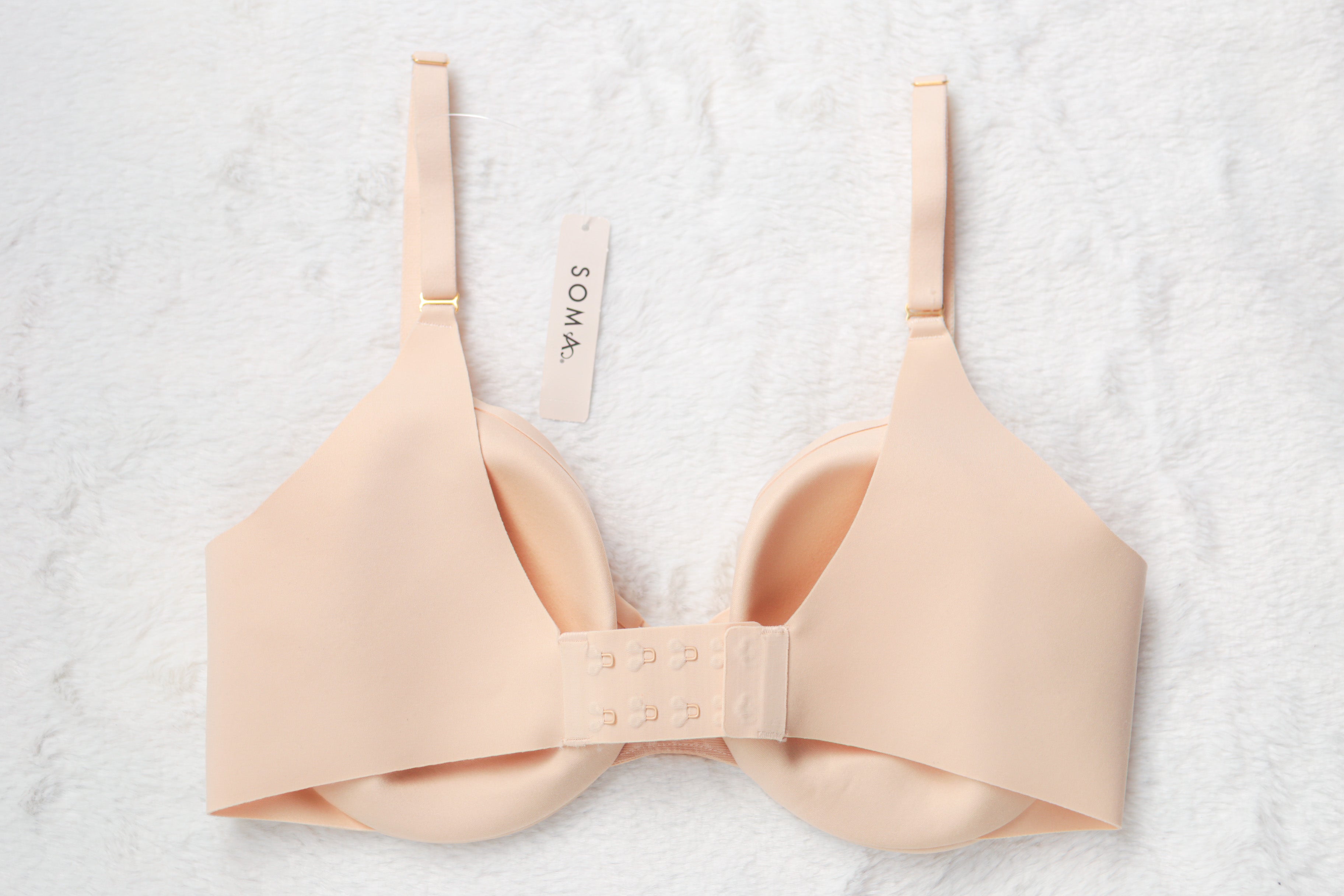 Soma 34D Unlined Perfect Coverage Seamless Underwire Bra Beige NEW