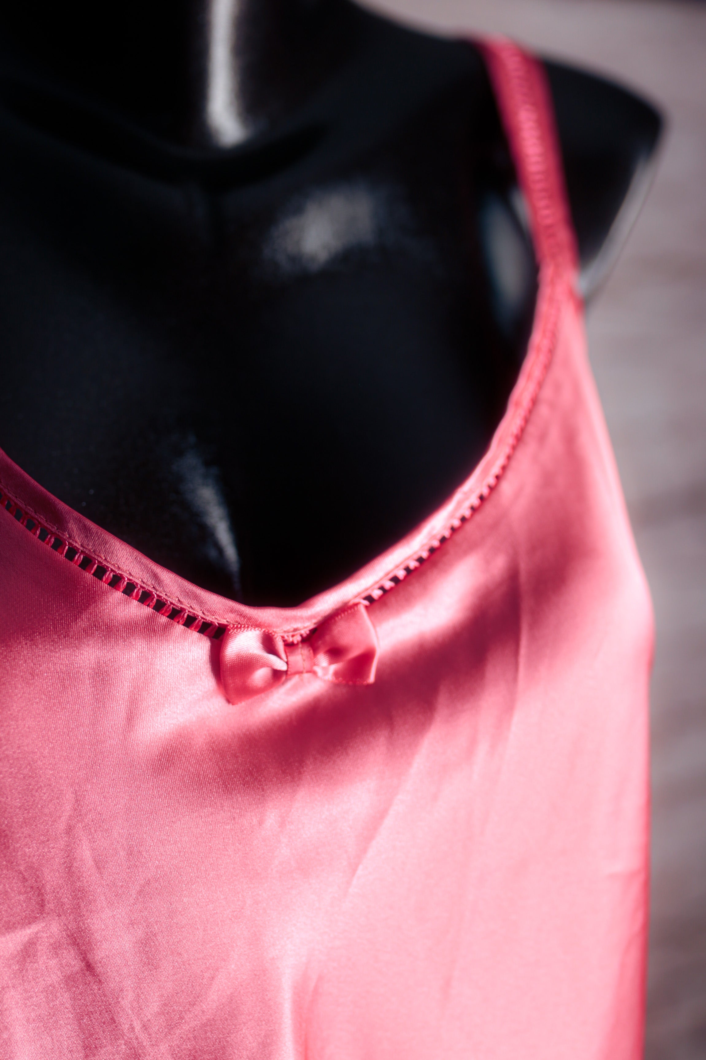 Secret Treasures Vintage Shiny Satin Chemise Babydoll Pink Large USA-made