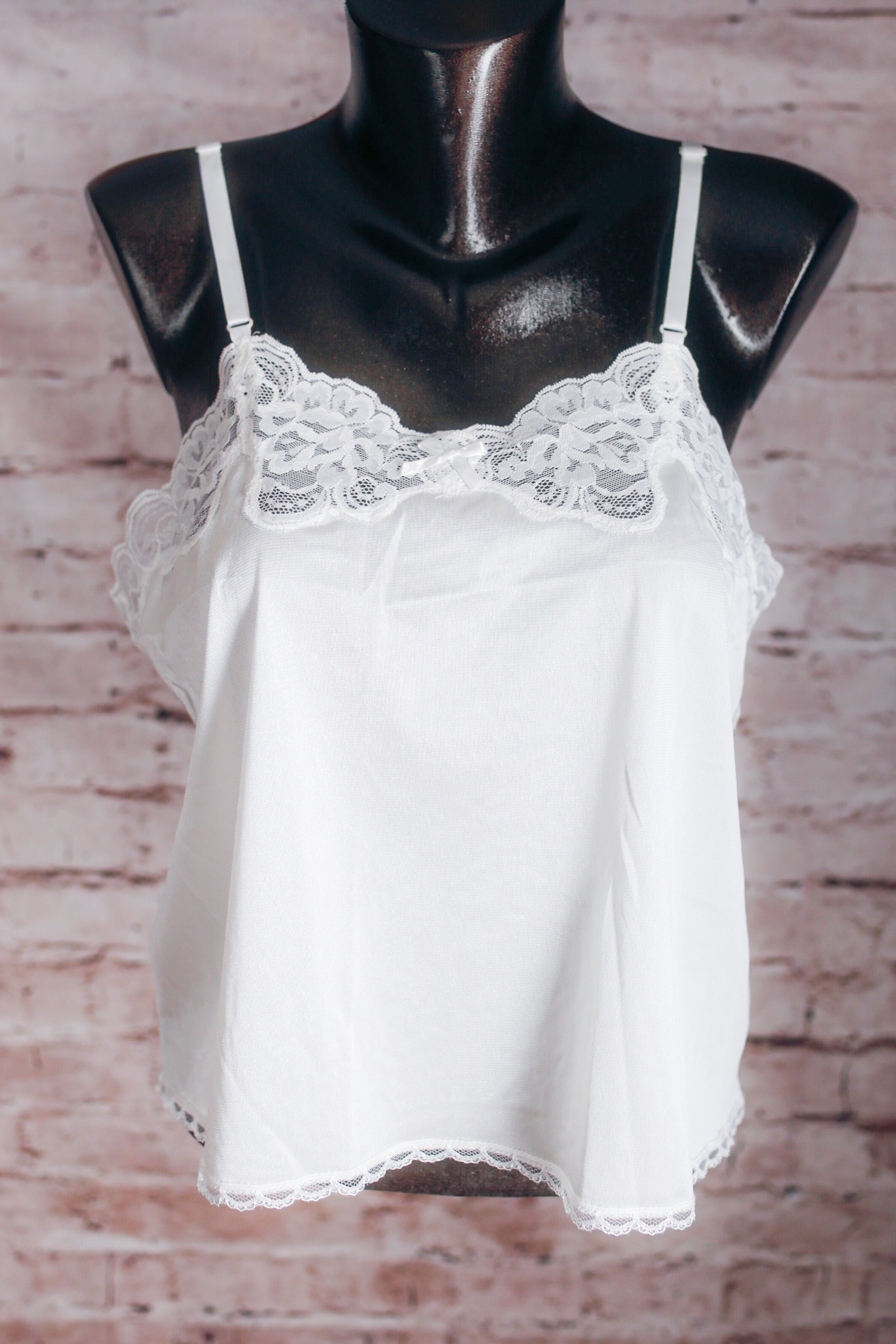 Blair Vintage Babydoll Chemise Cami USA-made Lingerie Large Ivory White