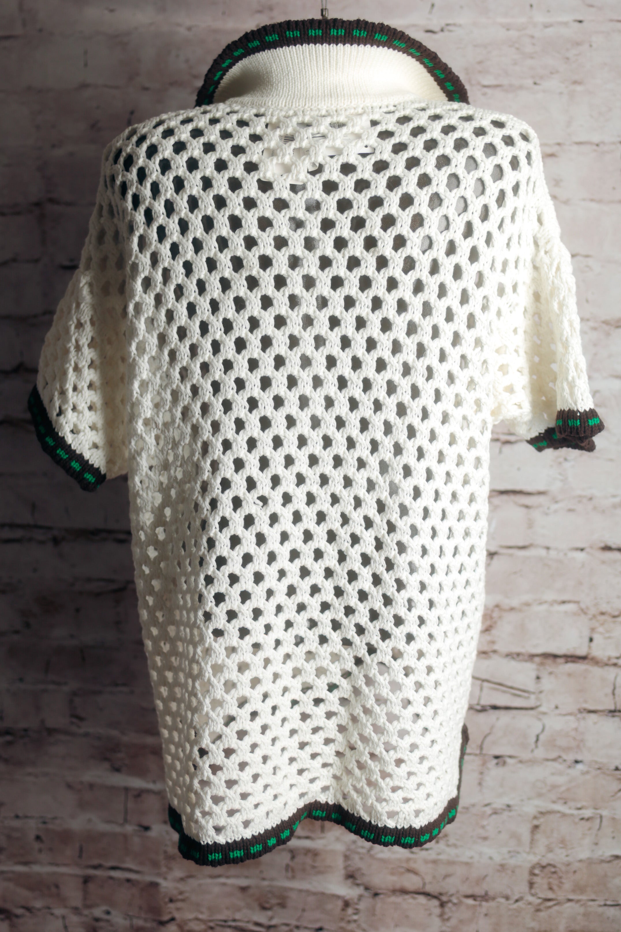 Echo Hammock Crochet Open-knit 100% Cotton Lounge Shirt Large