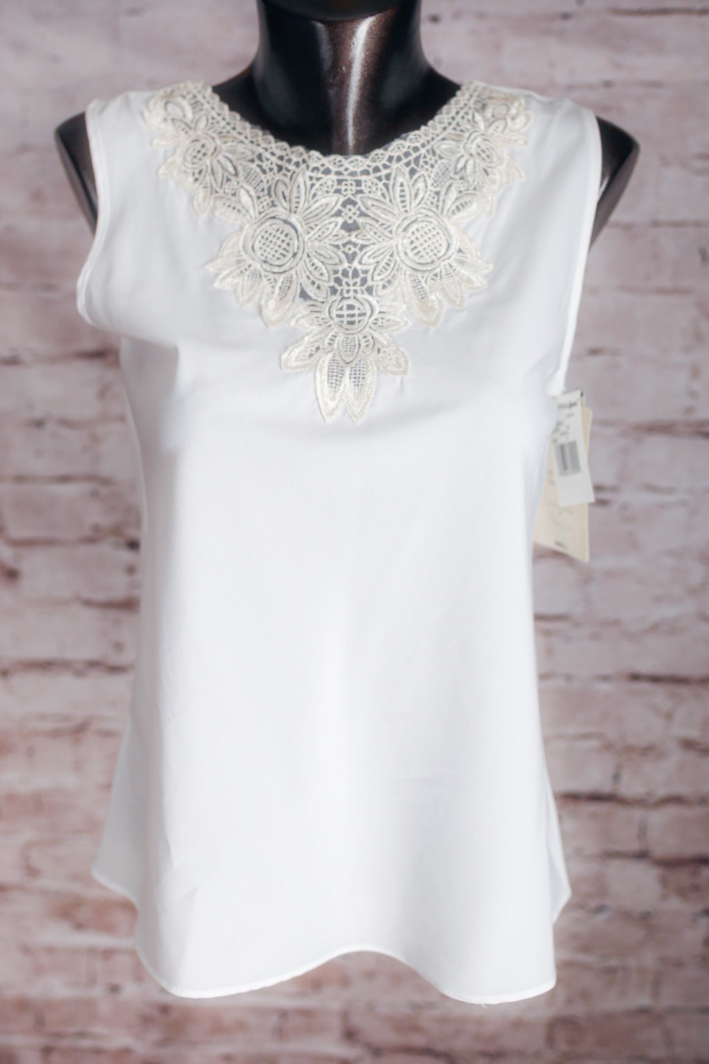 Cinema Etoile Satin Lace Eyelet Cami Chemise Lingerie White Small NEW