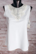 Cinema Etoile Satin Lace Eyelet Cami Chemise Lingerie White Small NEW