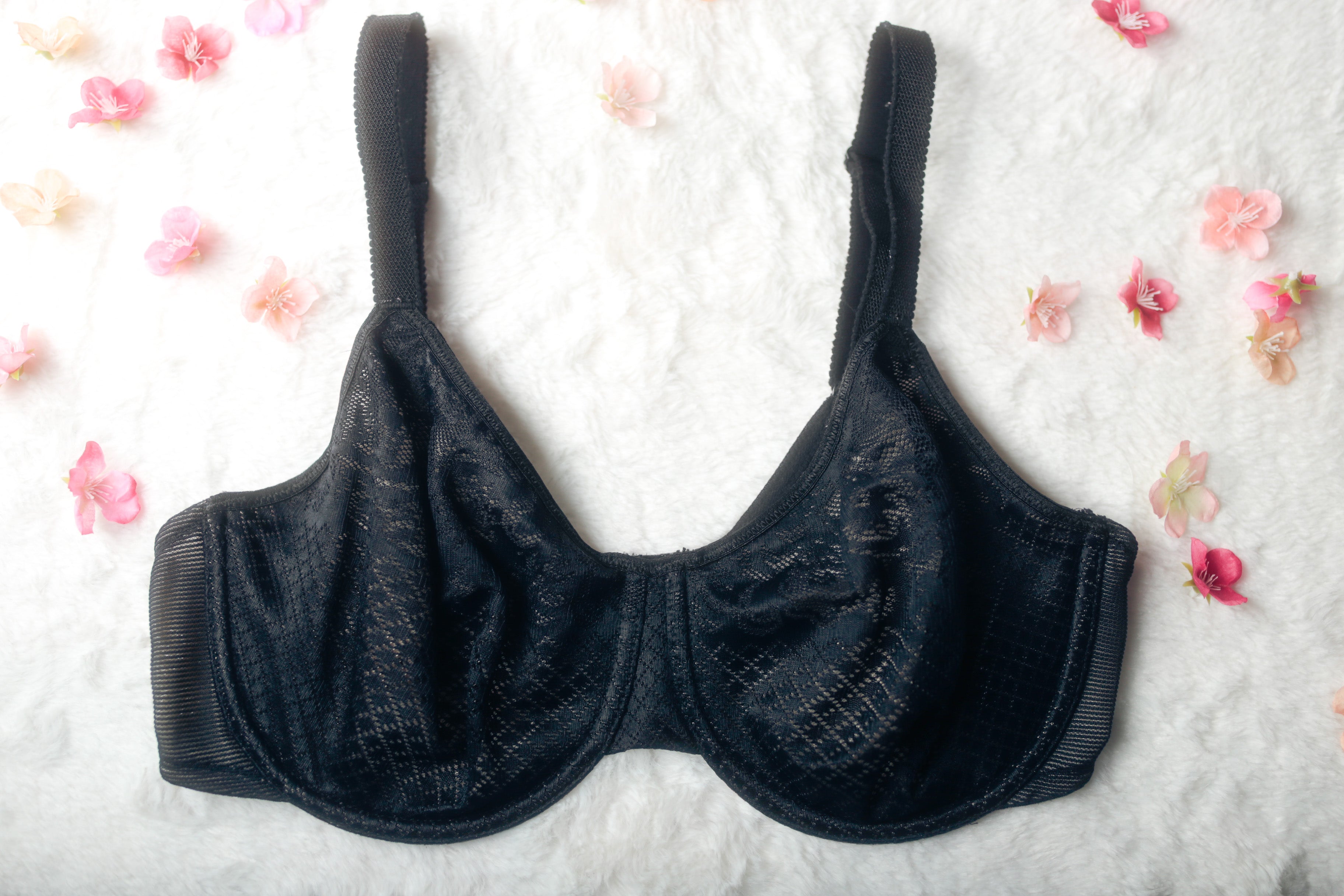 Wacoal 34DD Visual Effects Minimizer 857210 Full-coverage Bra Black