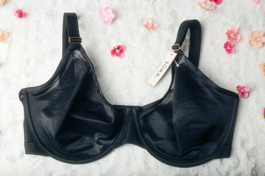 Soma 36G Unbelievable Lift Perfect Coverage Unlined Sheer Underwire Bra Gray NEW
