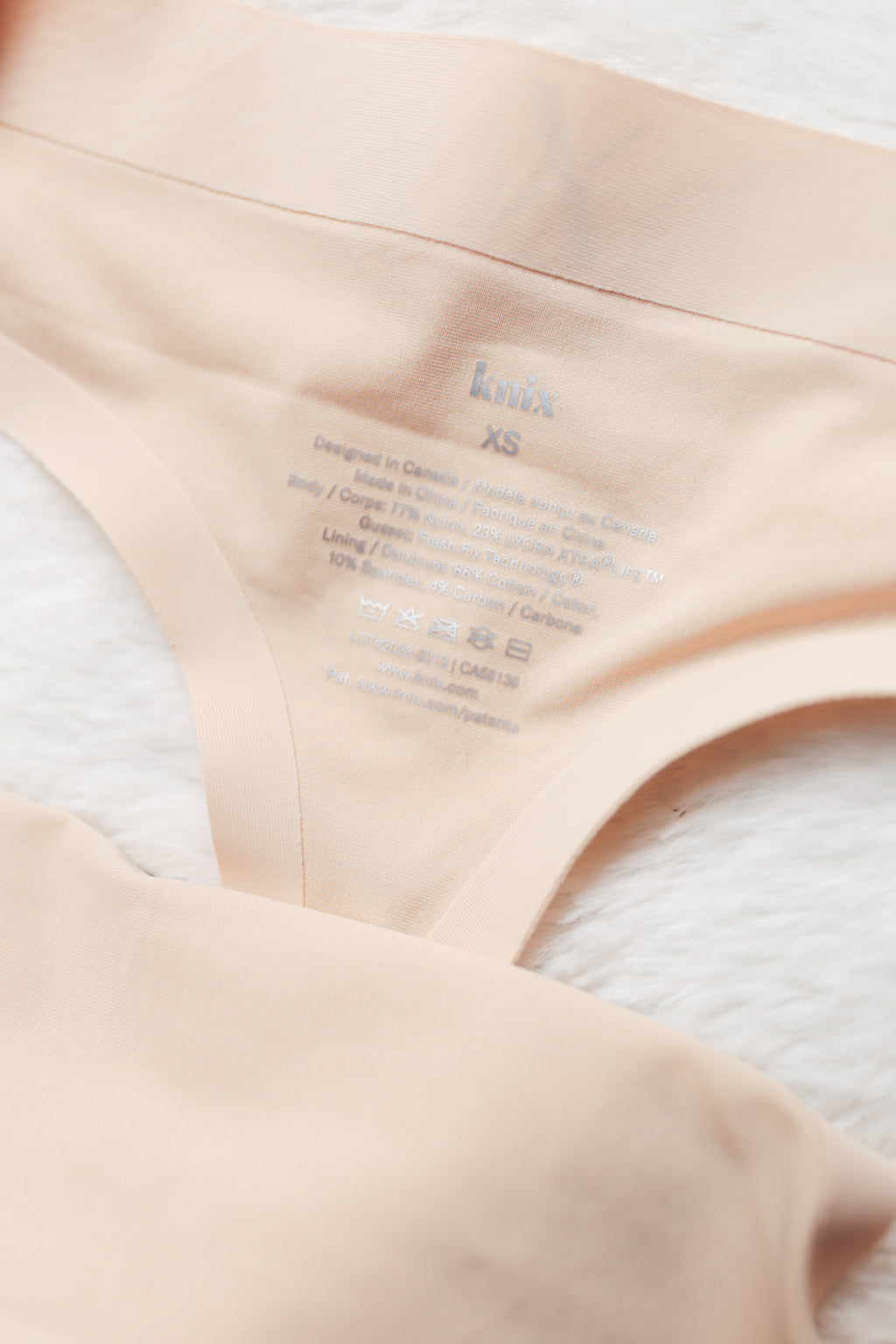 Knix No-Show Leakproof® Seamless Thong XS Sand Nude NWOT