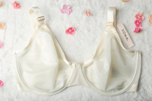 Soma 36G Unbelievable Lift Perfect Coverage Unlined Sheer Underwire Bra White NEW