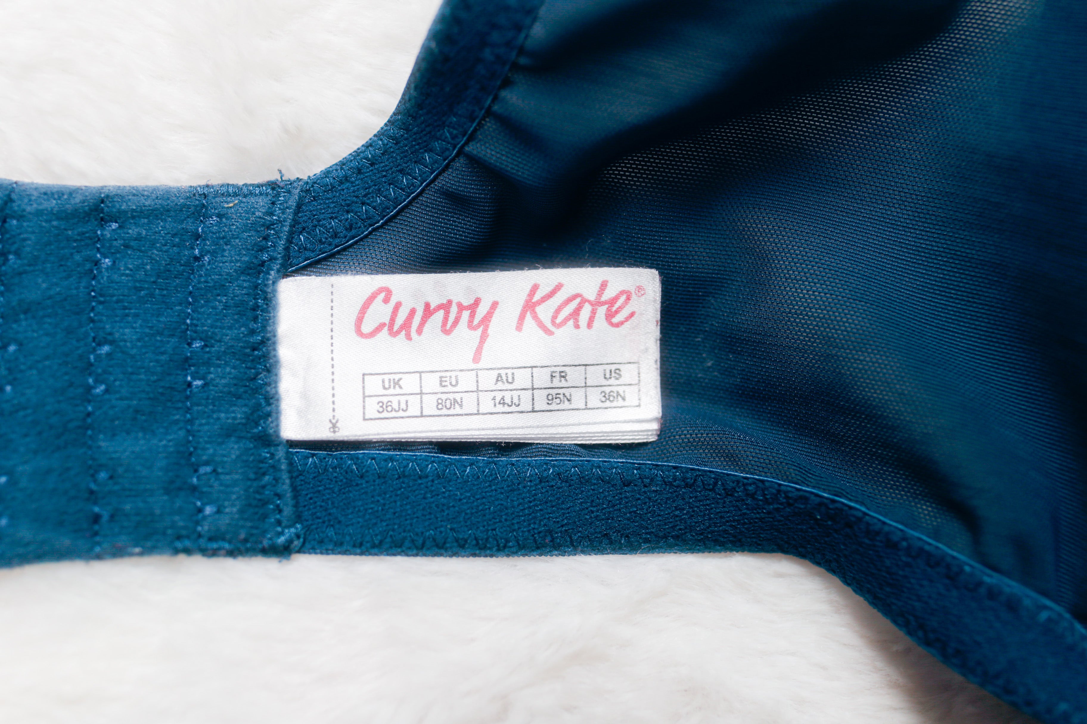 Curvy Kate US 36N UK 36JJ Wonderfully Full Cup Unlined Underwire Bra Blue