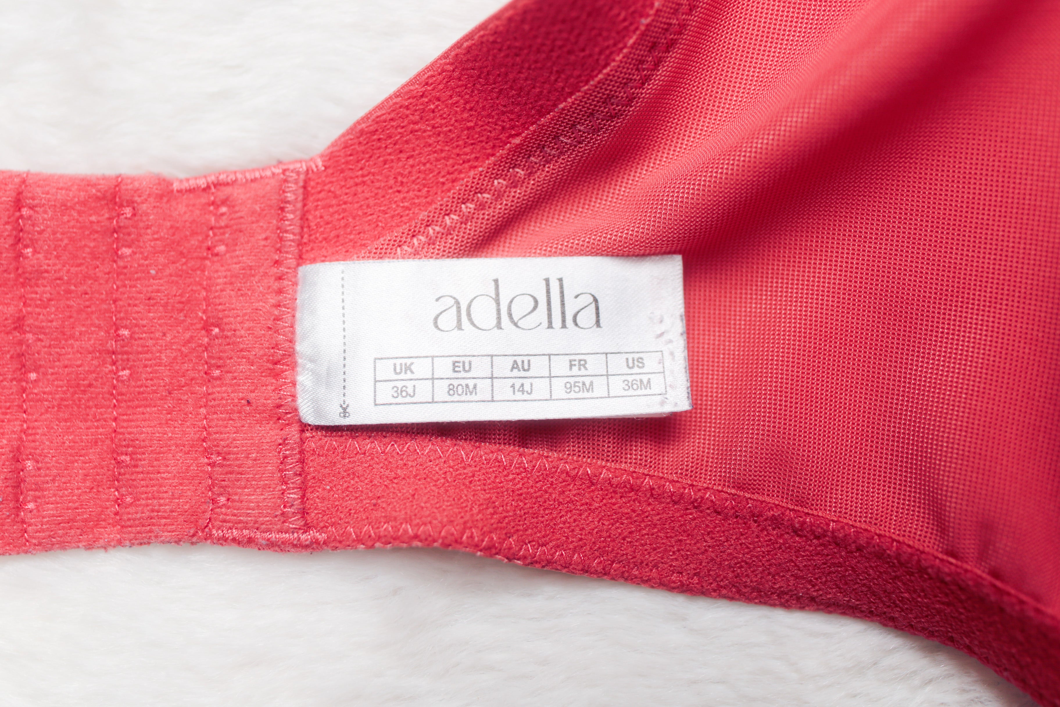 Adella US 36M UK 36J Athena Full Cup Unlined Underwire Bra Coral