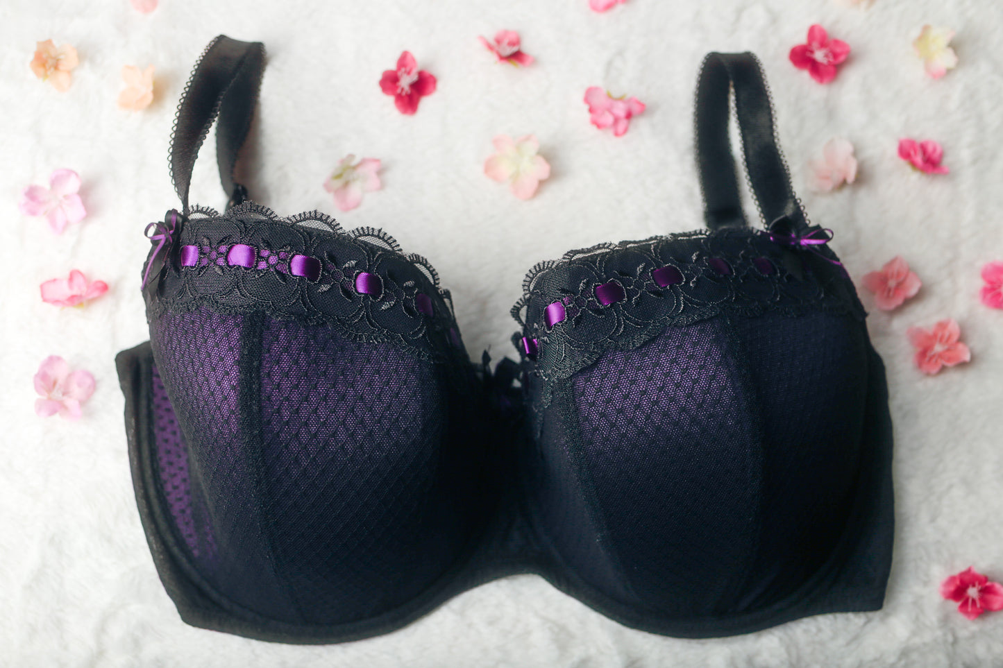 Curvy Kate 34HH Tease Padded Balcony Burlesque Balconette Underwire Bra Black