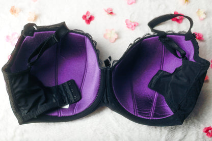 Curvy Kate 34HH Tease Padded Balcony Burlesque Balconette Underwire Bra Black