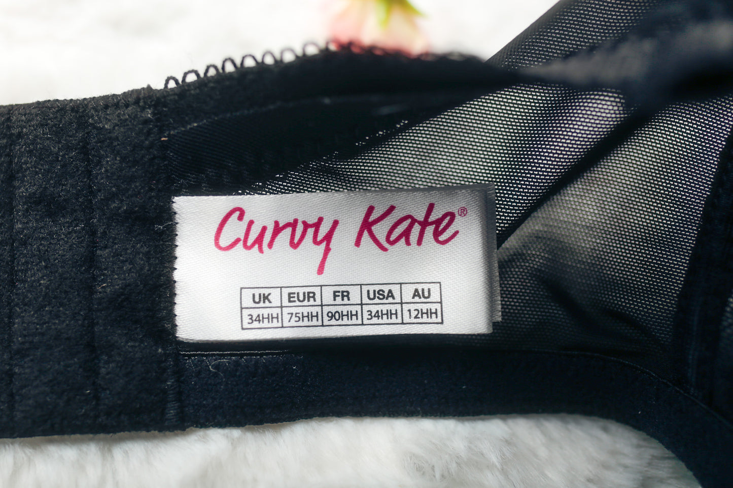 Curvy Kate 34HH Tease Padded Balcony Burlesque Balconette Underwire Bra Black