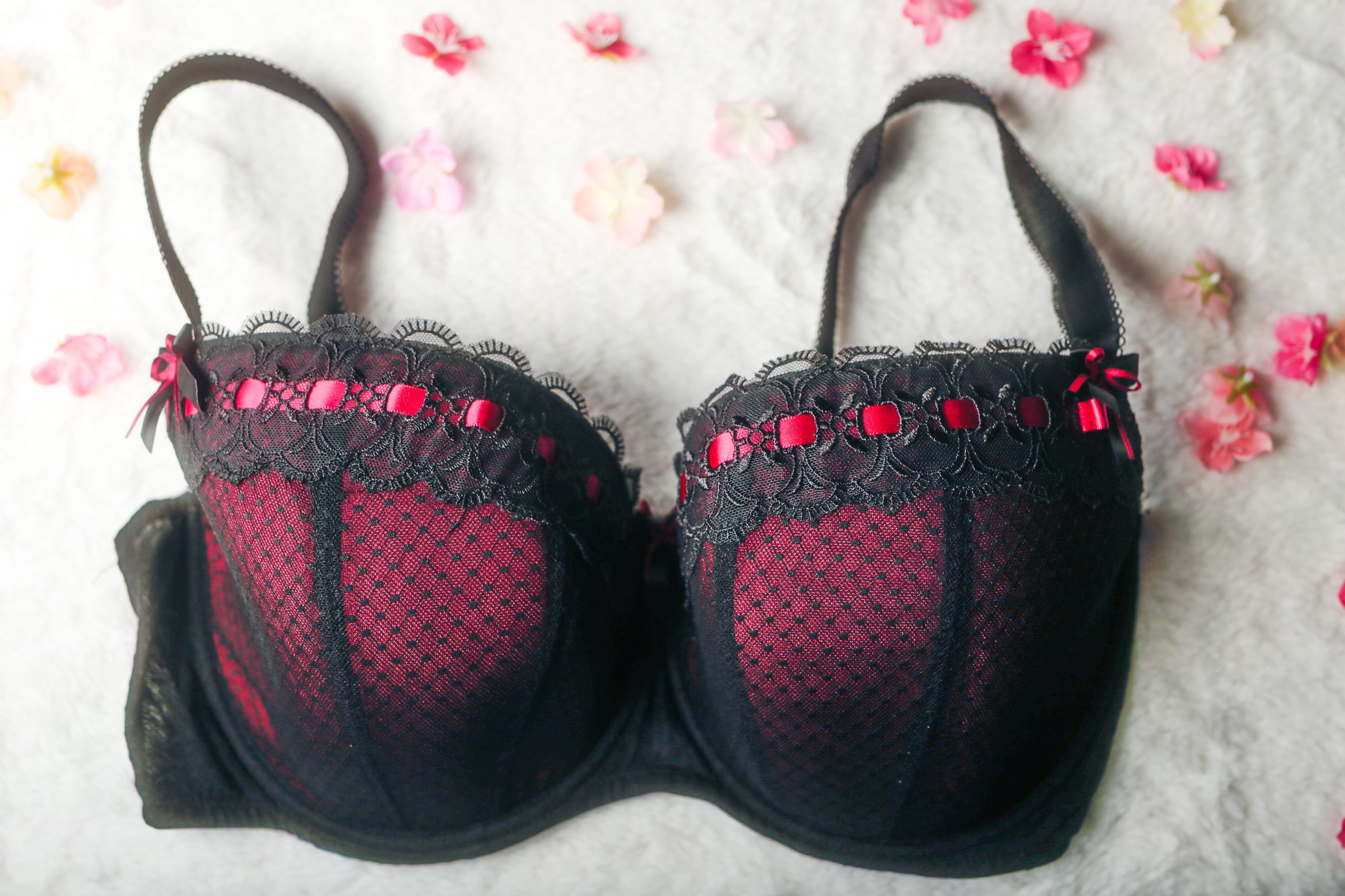 Curvy Kate 38FF Tease Padded Balcony Burlesque Balconette Underwire Bra Black