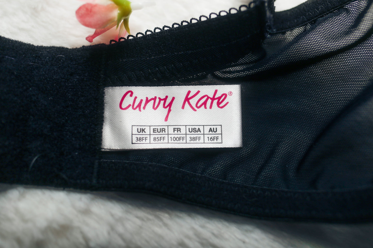Curvy Kate 38FF Tease Padded Balcony Burlesque Balconette Underwire Bra Black