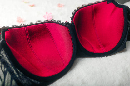 Curvy Kate 38FF Tease Padded Balcony Burlesque Balconette Underwire Bra Black