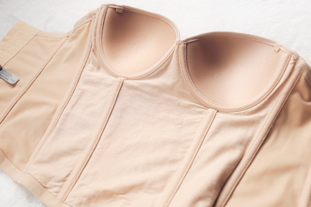 Dr. Robert Rey Instant Shape 30D Bustier Corset Boned Bra Beige Nude