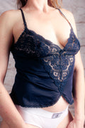 Vassarette Vintage Sheer Satin and Lace Camisole Lingerie 36 Medium Blue