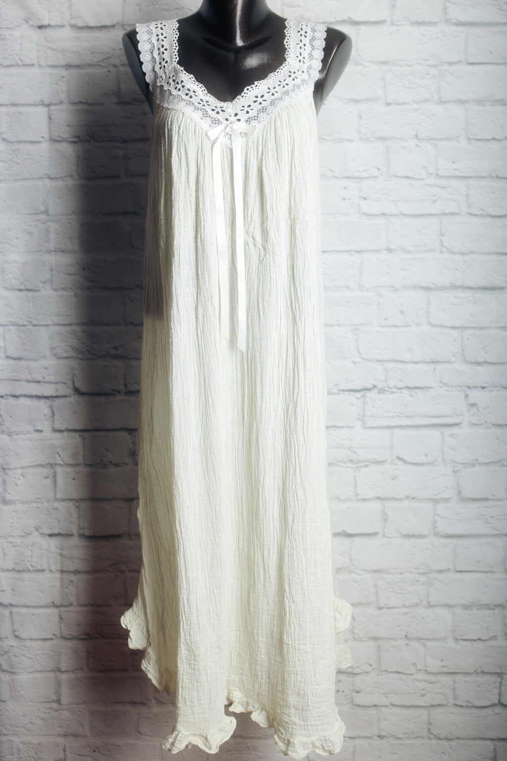 Victoria's Secret Y2K Heart Label Ivory 100% Cotton Nightgown Medium