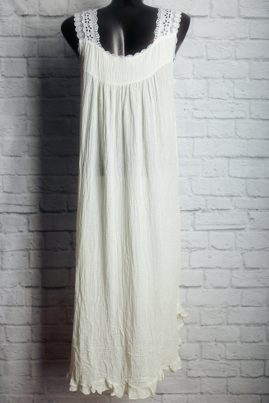 Victoria's Secret Y2K Heart Label Ivory 100% Cotton Nightgown Medium