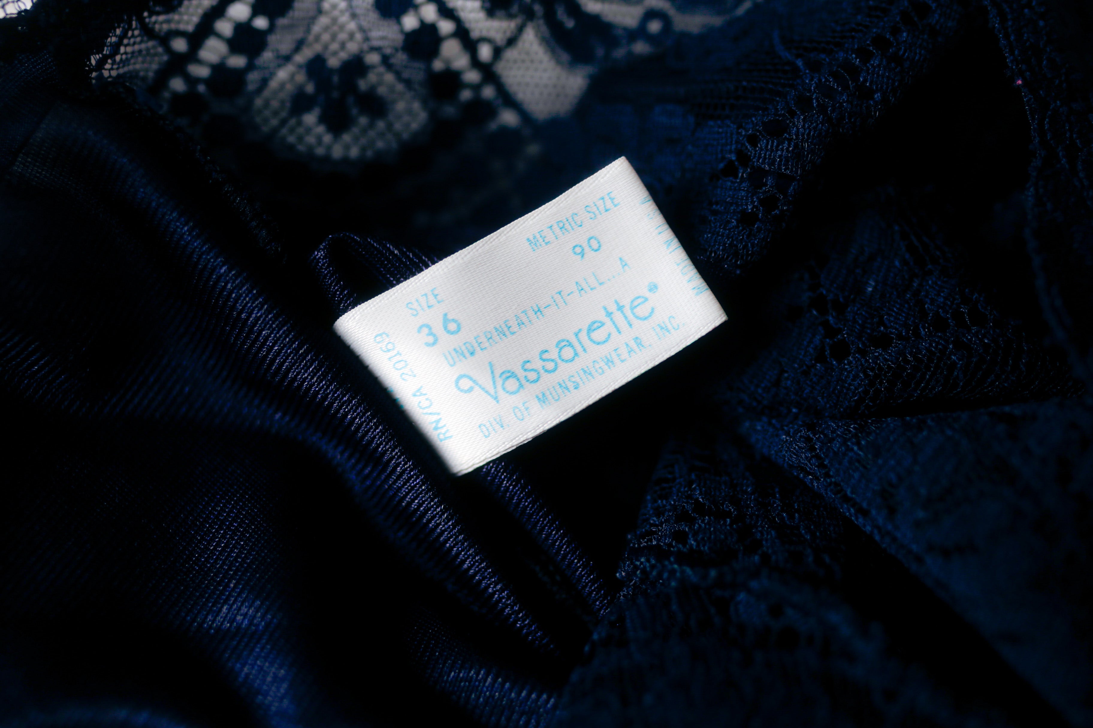 Vassarette Vintage Sheer Satin and Lace Camisole Lingerie 36 Medium Blue