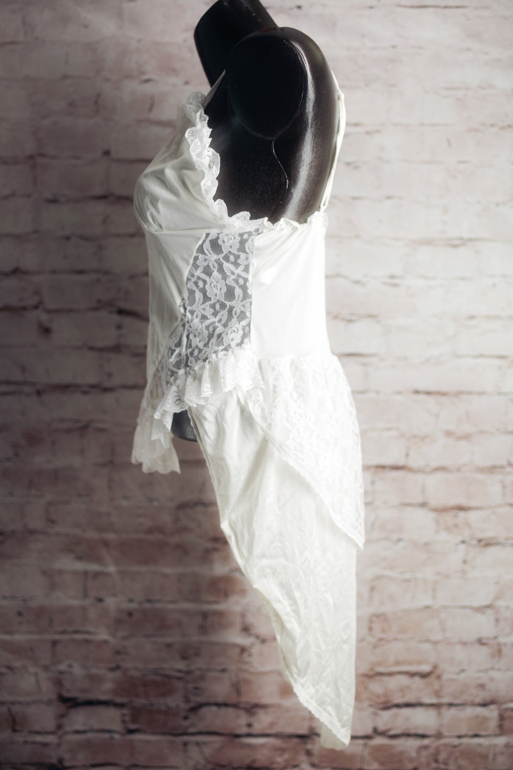 Lady Cameo Vintage Victorian Semi-sheer Train Back Bustle Bridal Chemise Large