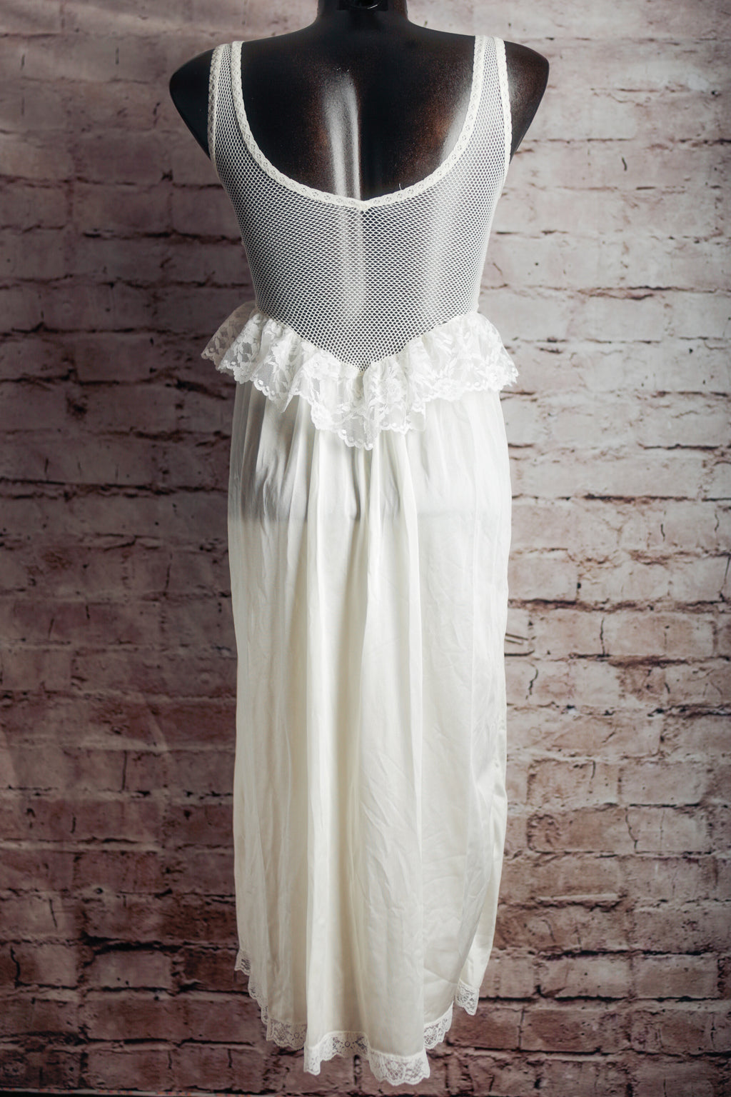 Melody Vintage Sheer Mesh Bridal Nightgown Medium