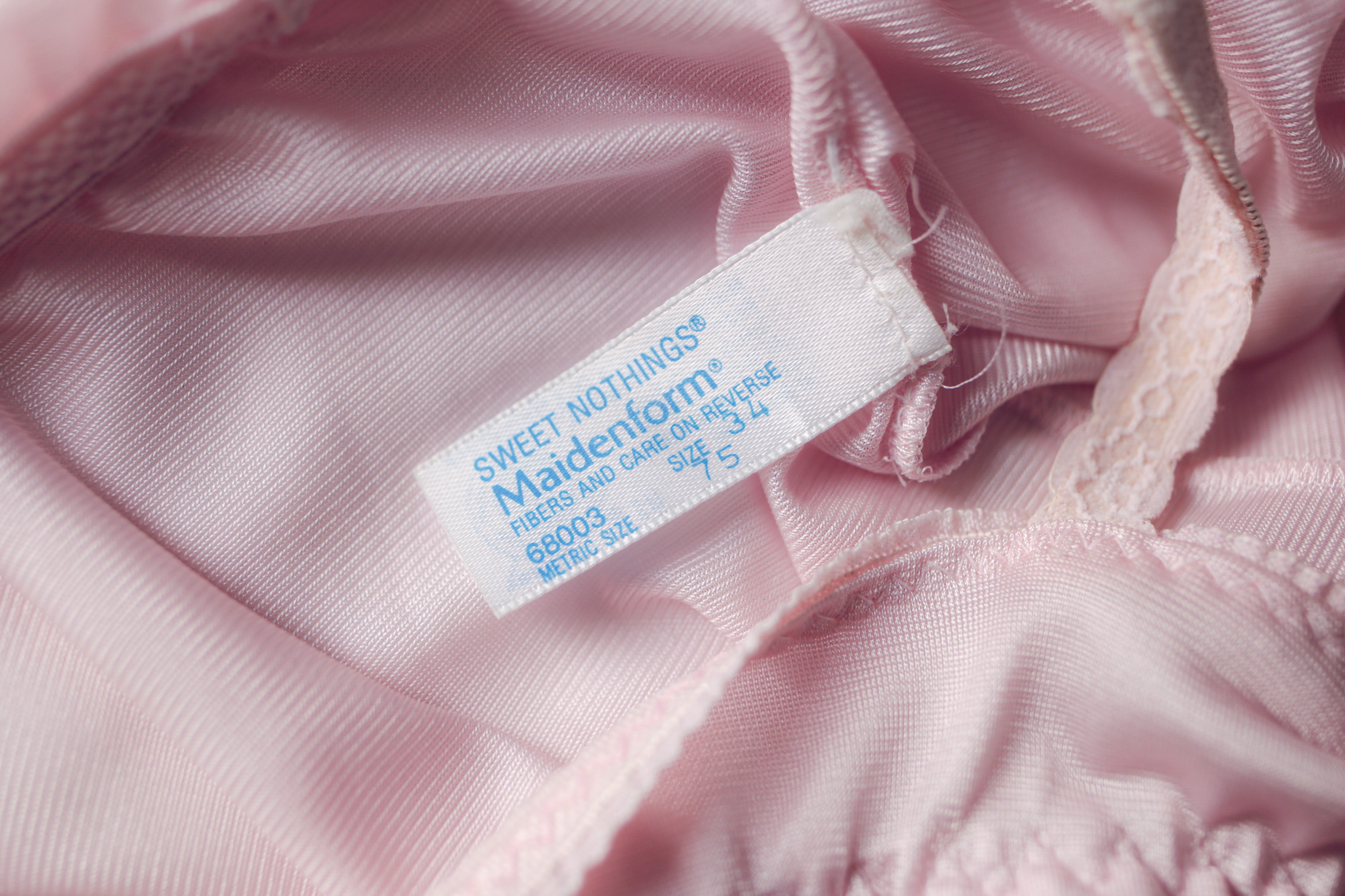 Madienform Sweet Nothings Vintage Sheer Satin and Lace Camisole Lingerie 34 Small Pink