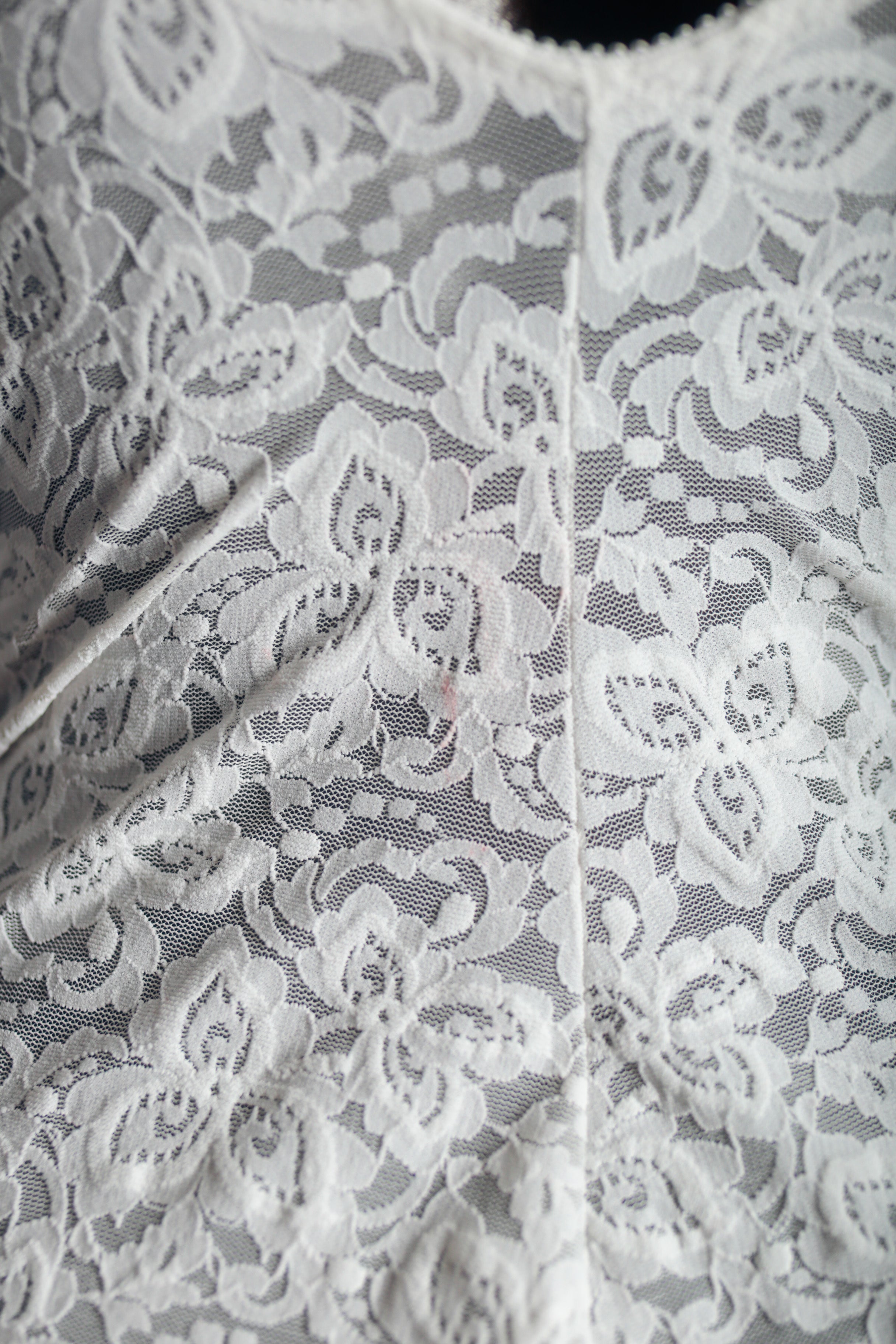 Bali Vintage Unlined Lace Underwire Slimmer Teddy Lingerie White 36D