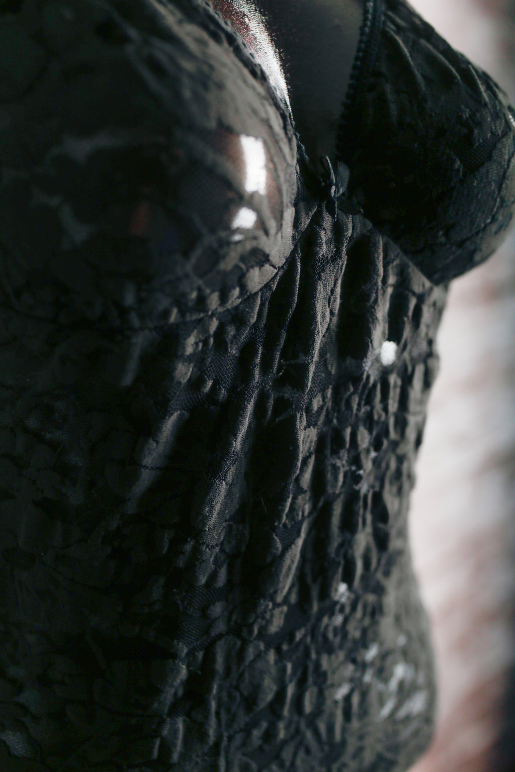 Warners Lace Dressing Vintage Unlined Lace Underwire Slimmer Teddy Lingerie Black 38B