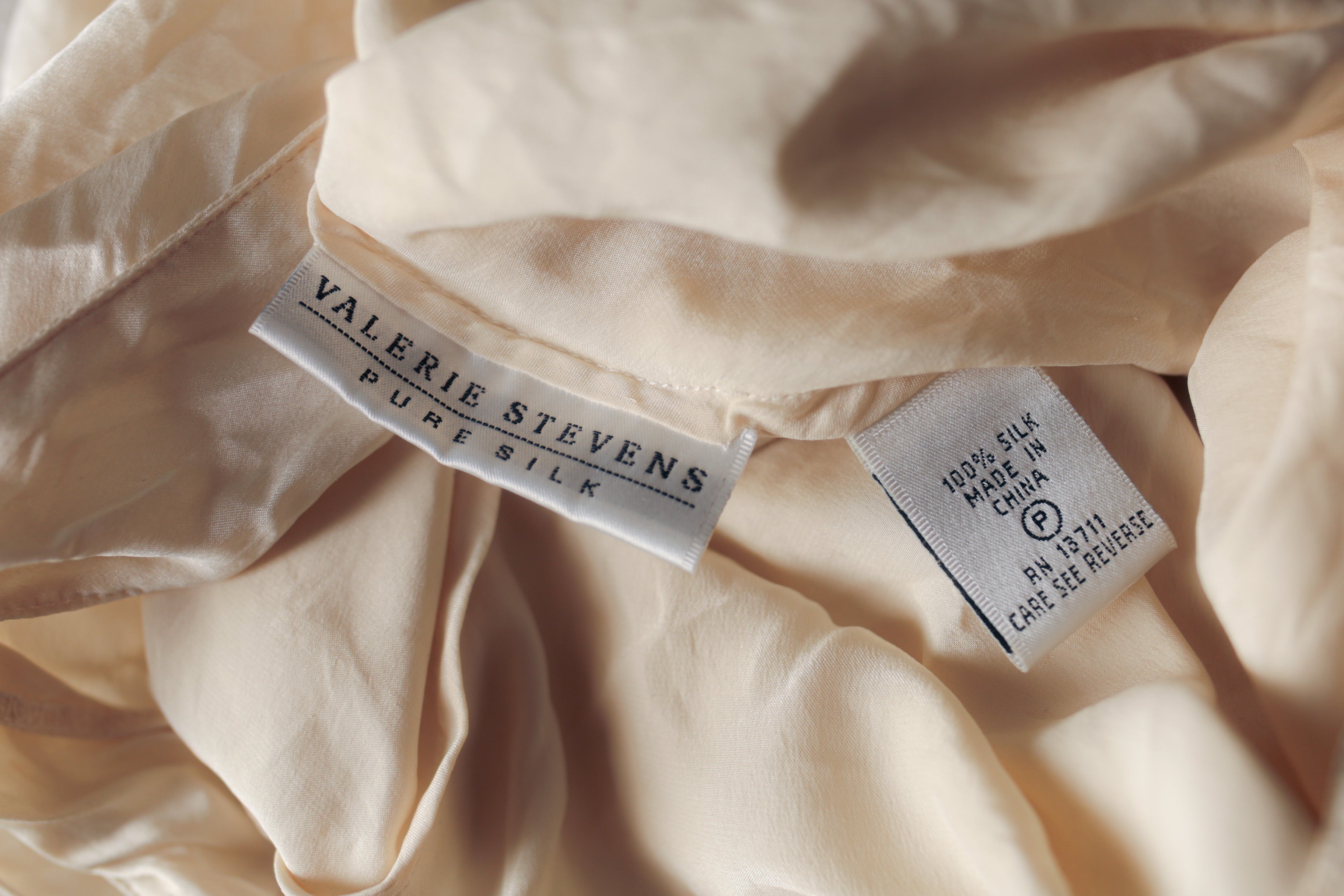 Valerie Stevens 100% Silk Satin Camisole Lingerie Small Ivory