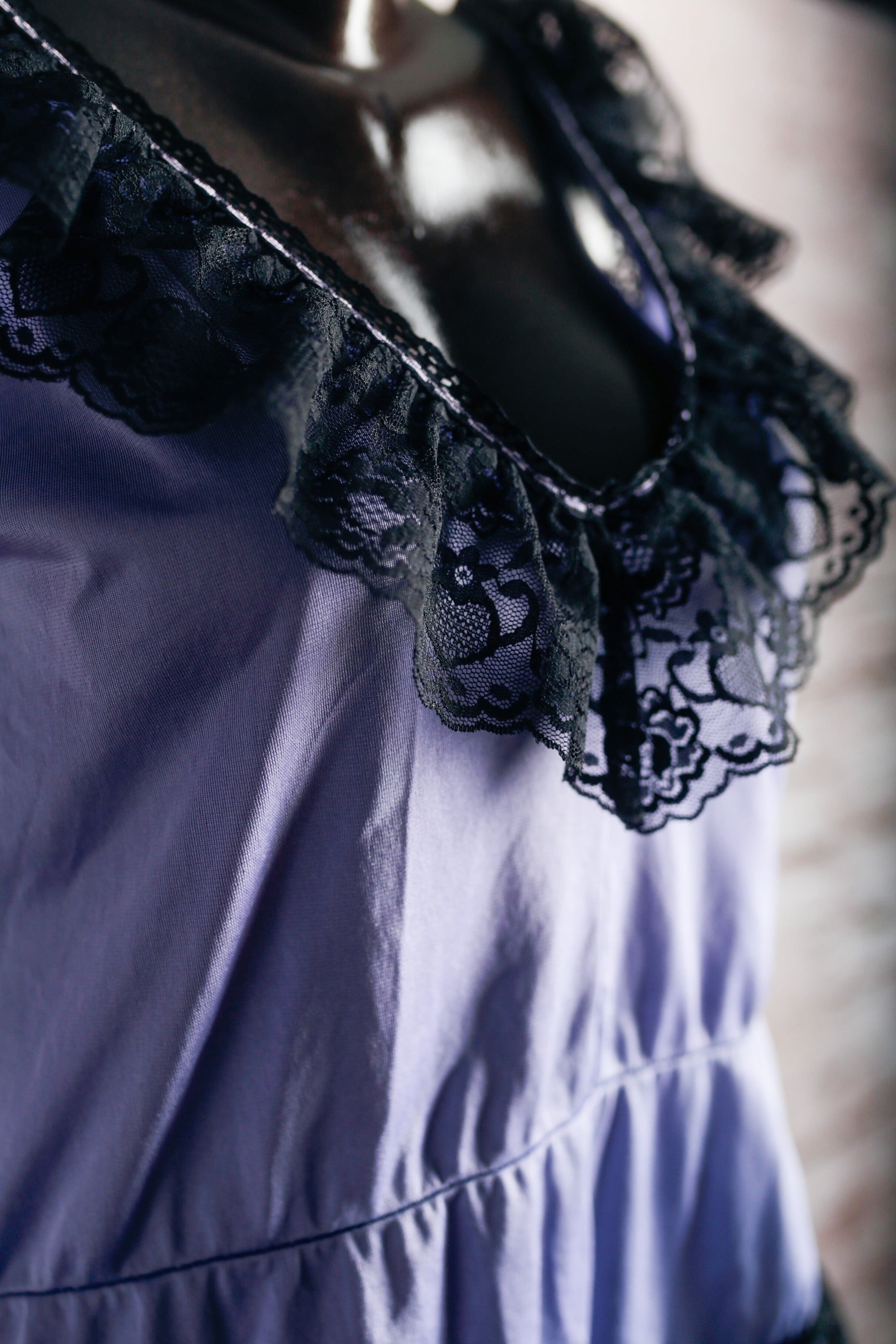 Miss Dira Vintage Victorian French Maid Satin Lace Teddy Lingerie Purple Large