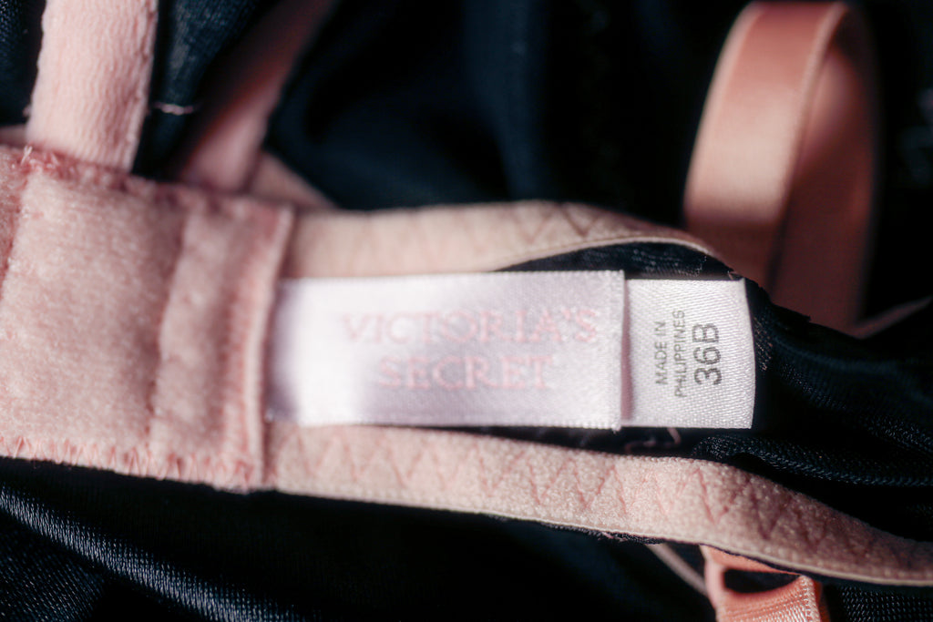 Victoria's Secret 36B Vintage Coquettish Satin Chemise Babydoll Lingerie Black Pink