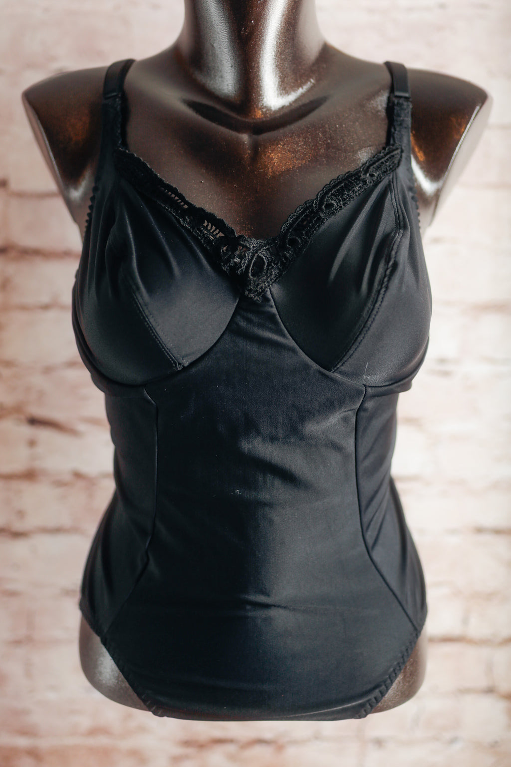 Smoothie Beyond Backless Vintage Satin Smoothing Teddy Bodysuit Lingerie 38C