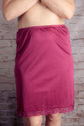 Vanity Fair Vintage Satin Lace Half Slip Skirt Small Wine Purple Pink USA-made