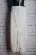 Opalaire Vintage White Midi Half Slip Lace Hem USA-made Medium