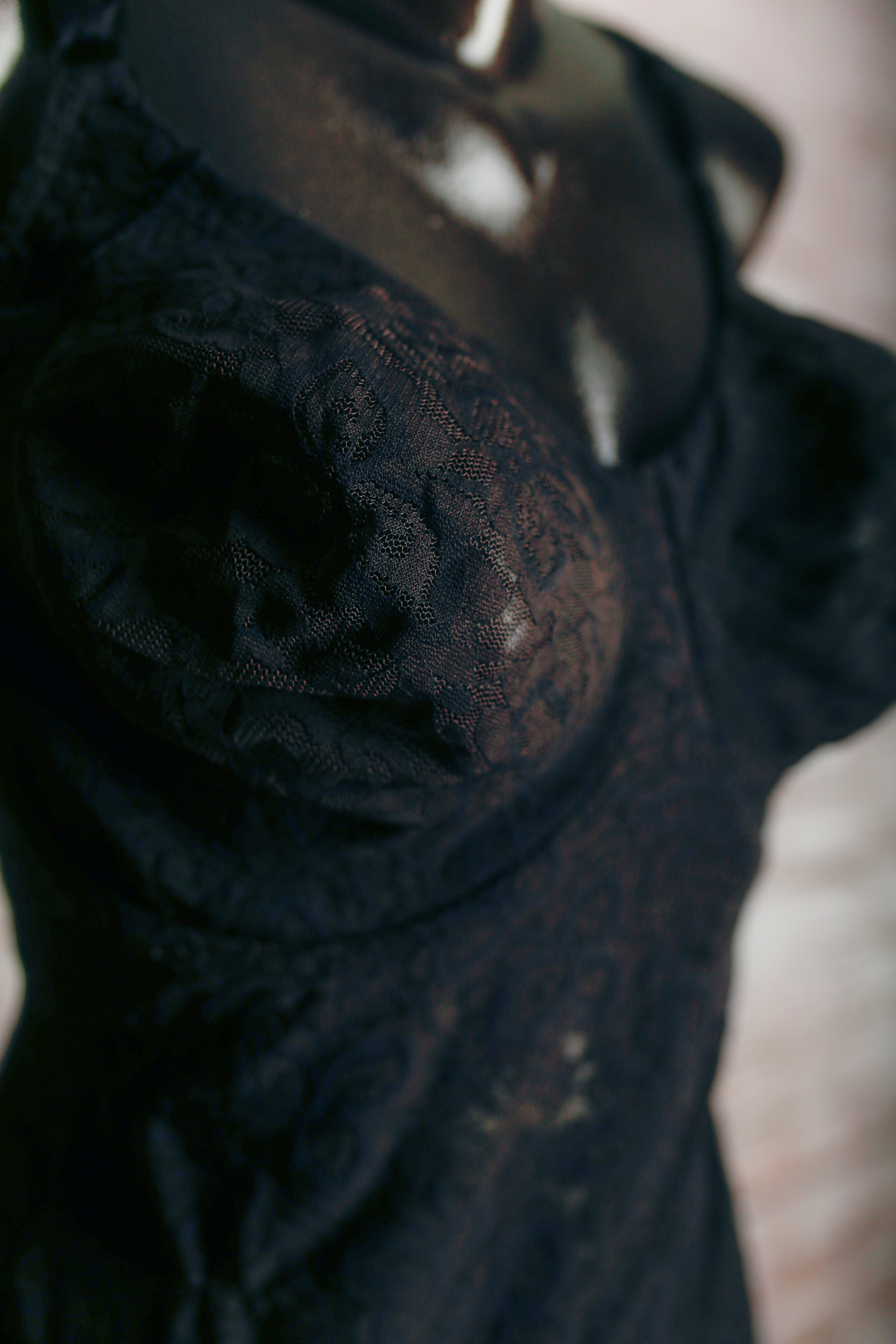 Bali 38DD Lace 'N Smooth Body Shaper Teddy Bodysuit Sheer Unlined Black