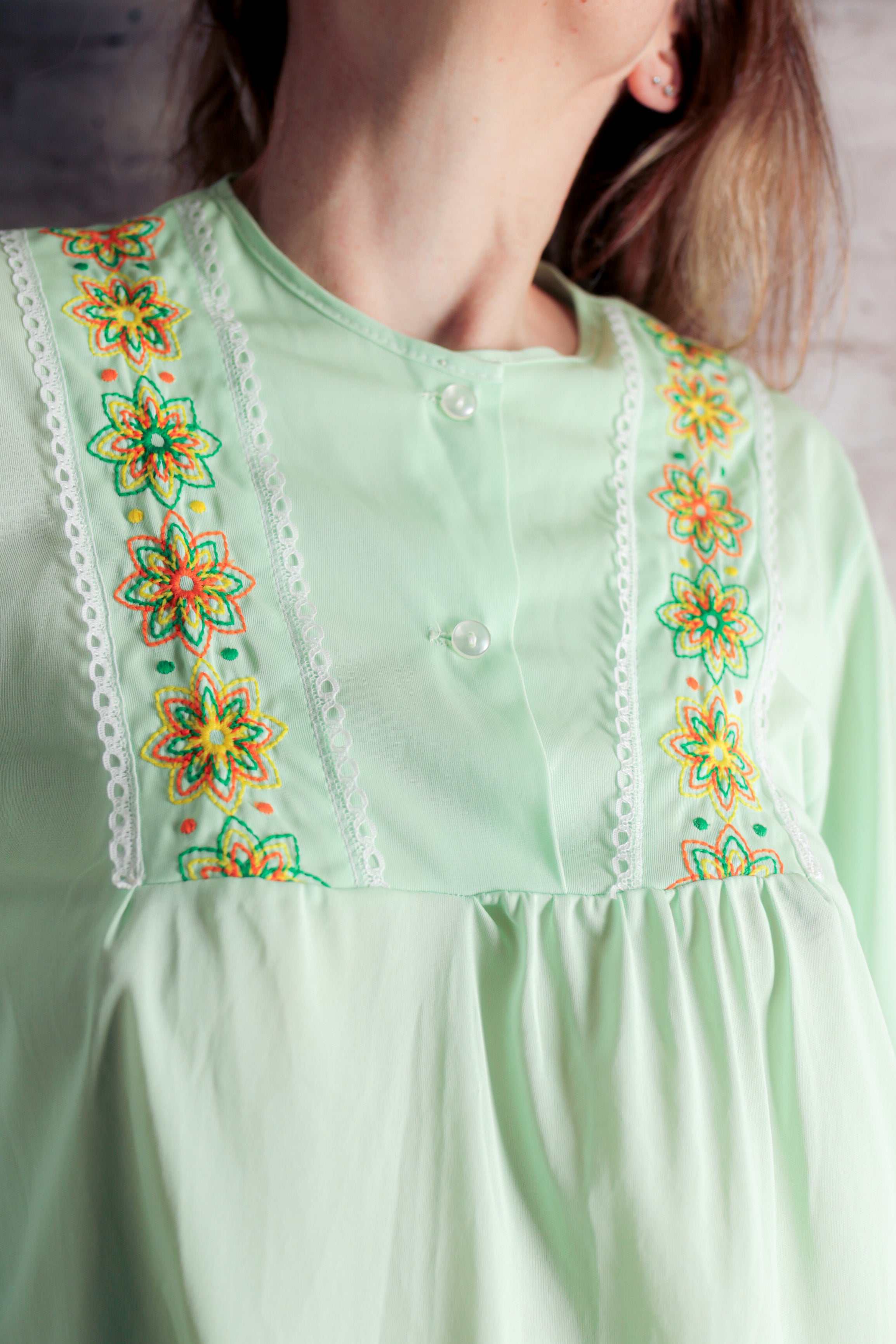sears green dress 1970s Vintage NOS Green Western Shirt by Sears Western Wear – Cats Like Us main image 0