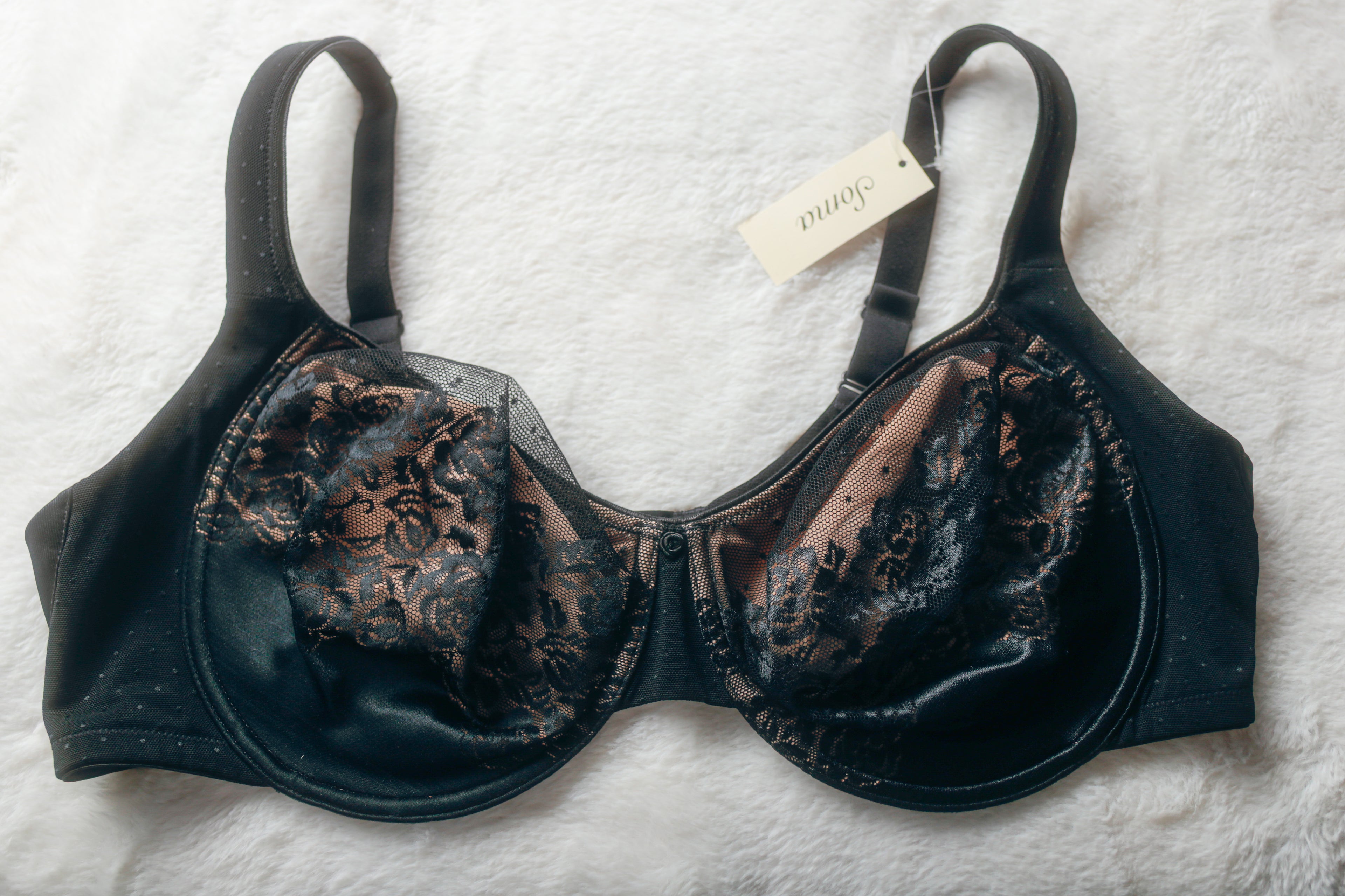 Soma 42DD Stunning Support Unlined Balconette Full Coverage Underwire Bra Black NEW
