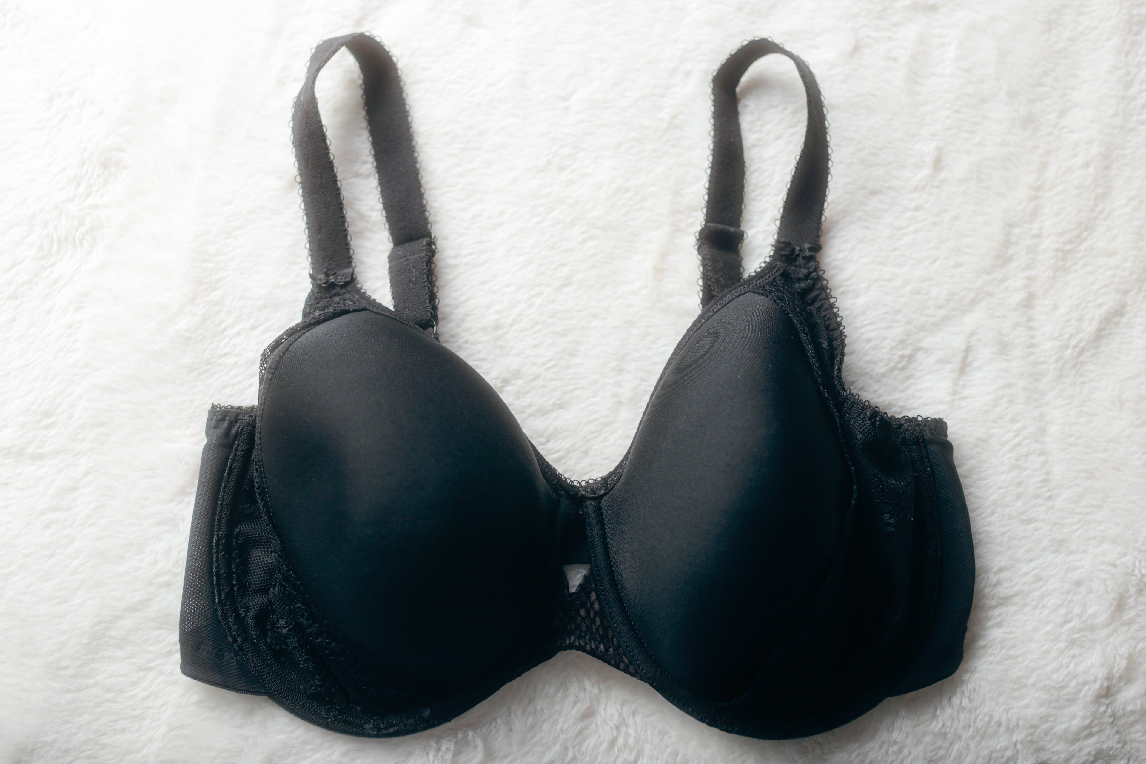 Elomi US 36H UK 36FF Charley EL4383 Bandless Spacer Molded Underwire Full-coverage T-Shirt Bra Black